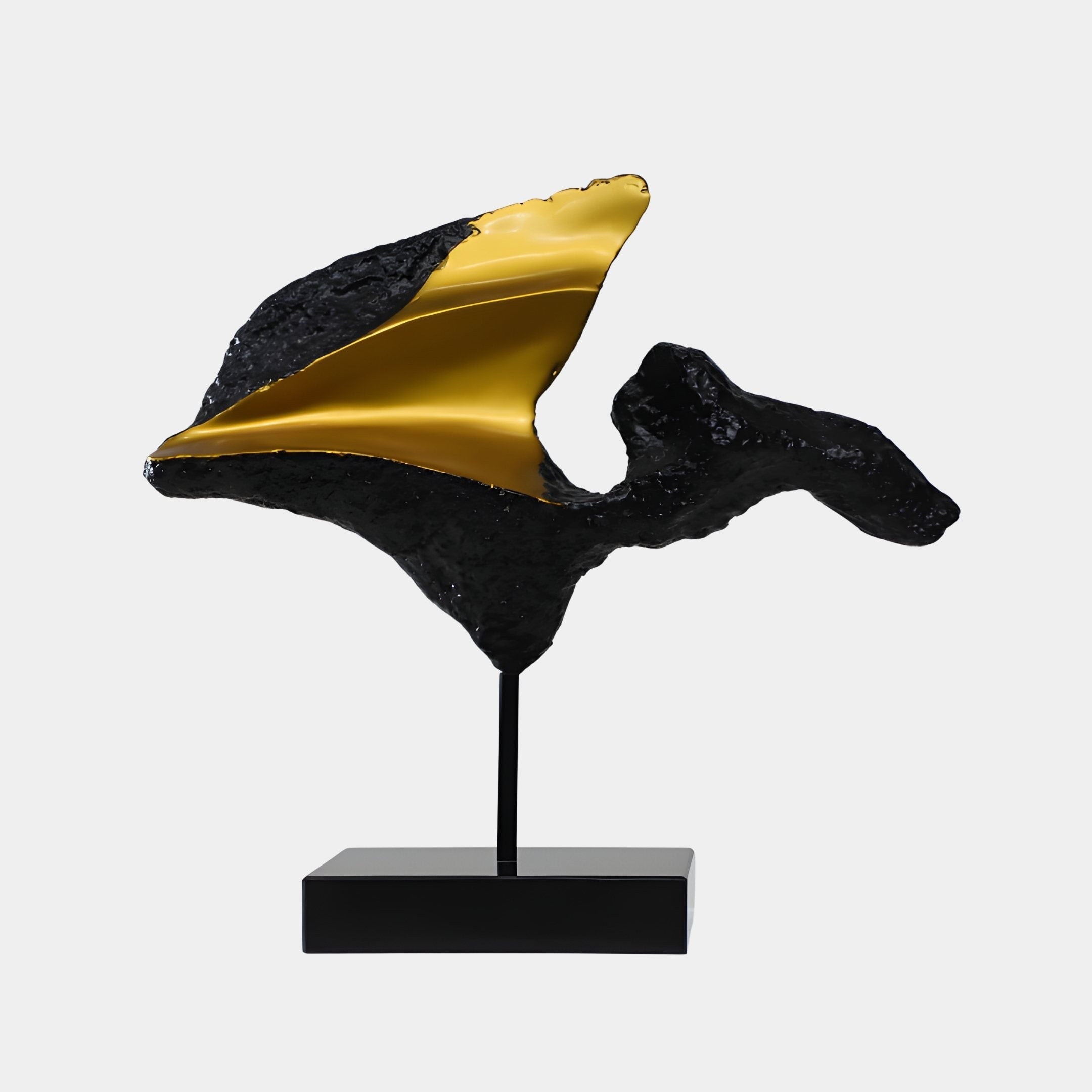 Gleam Black & Gold Abstract Sculpture - 54cm