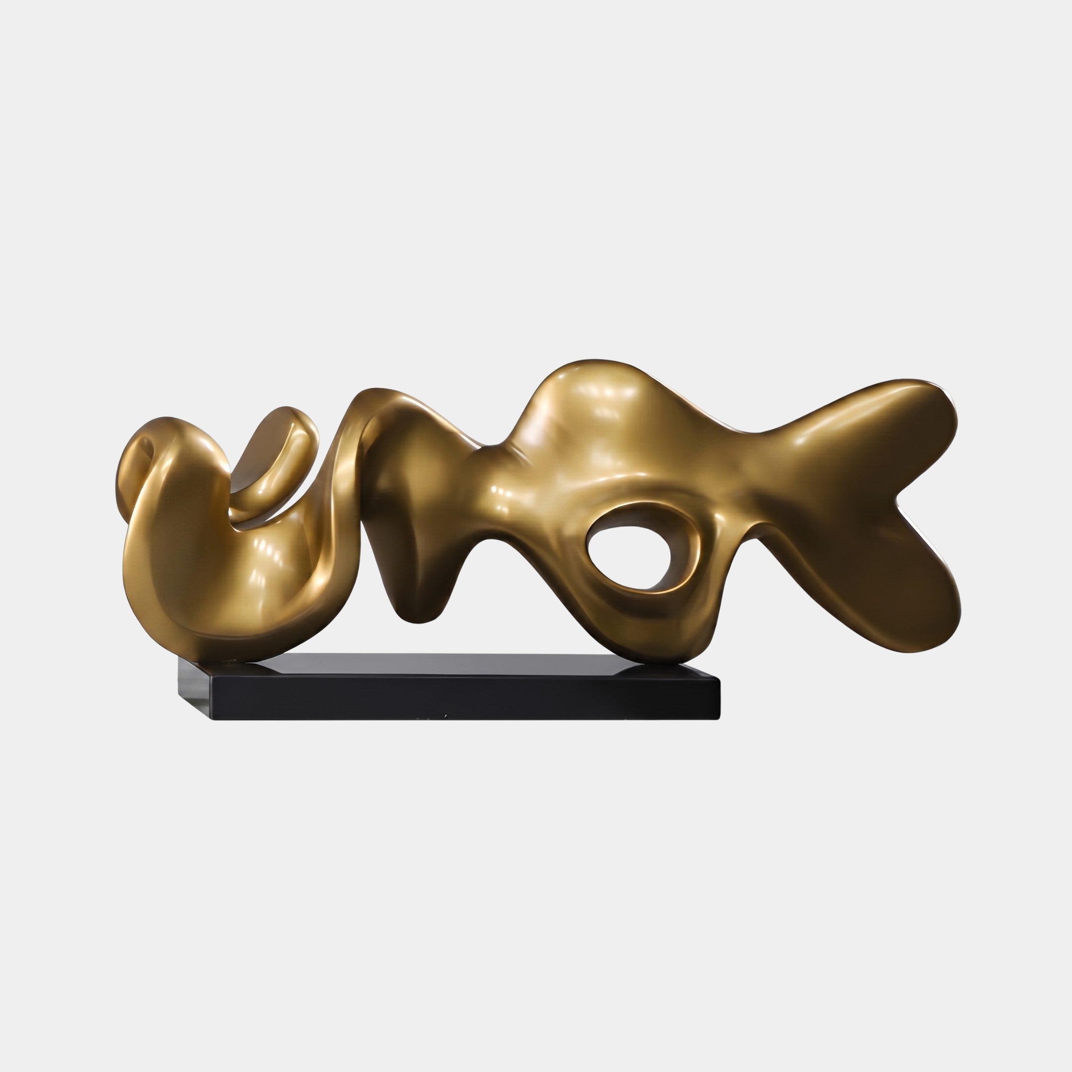 Bullion Gold Abstract Sculpture - 60cm