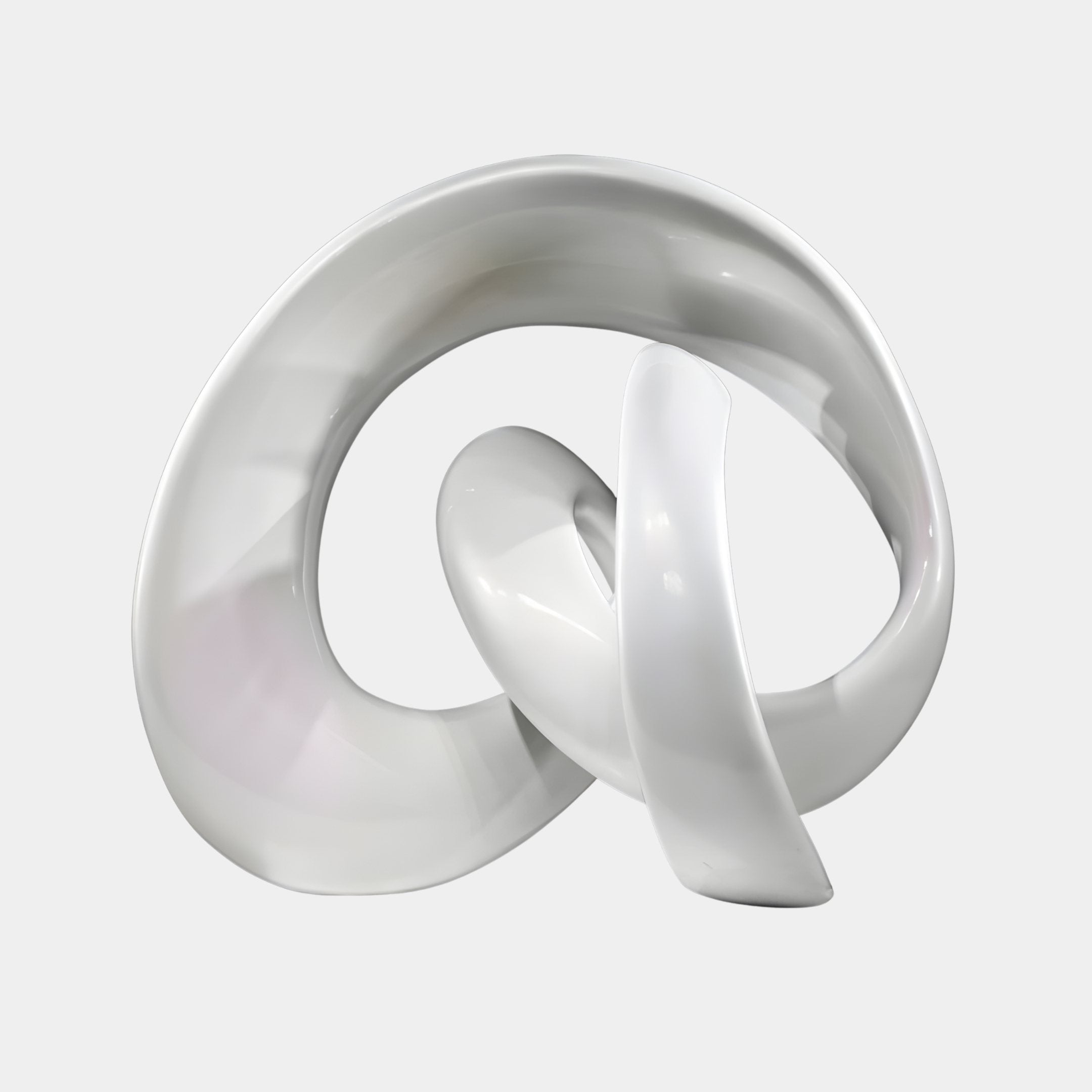 Coil White Abstract Sculpture - 52cm