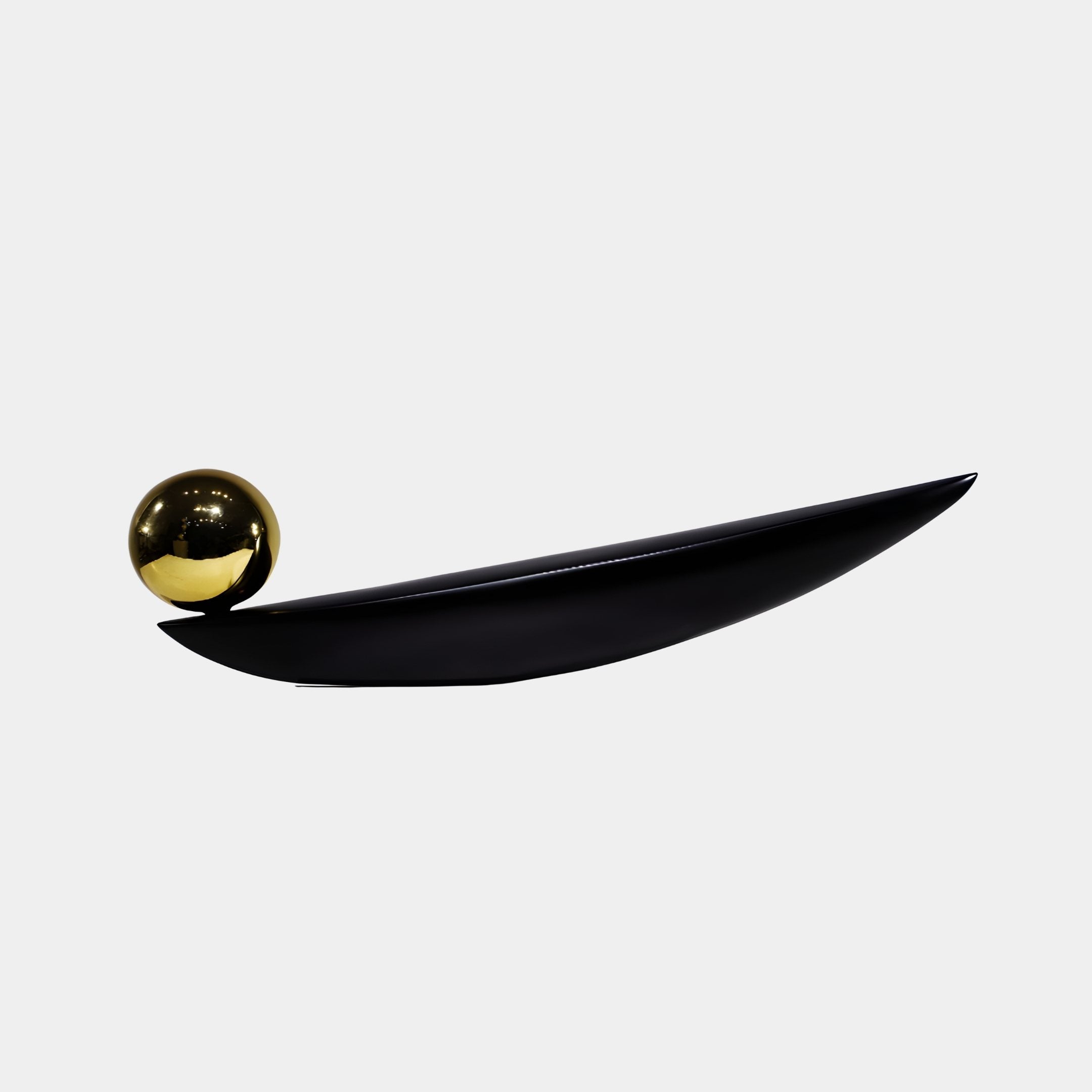 Dory Black & Gold Dish Sculpture - 78cm
