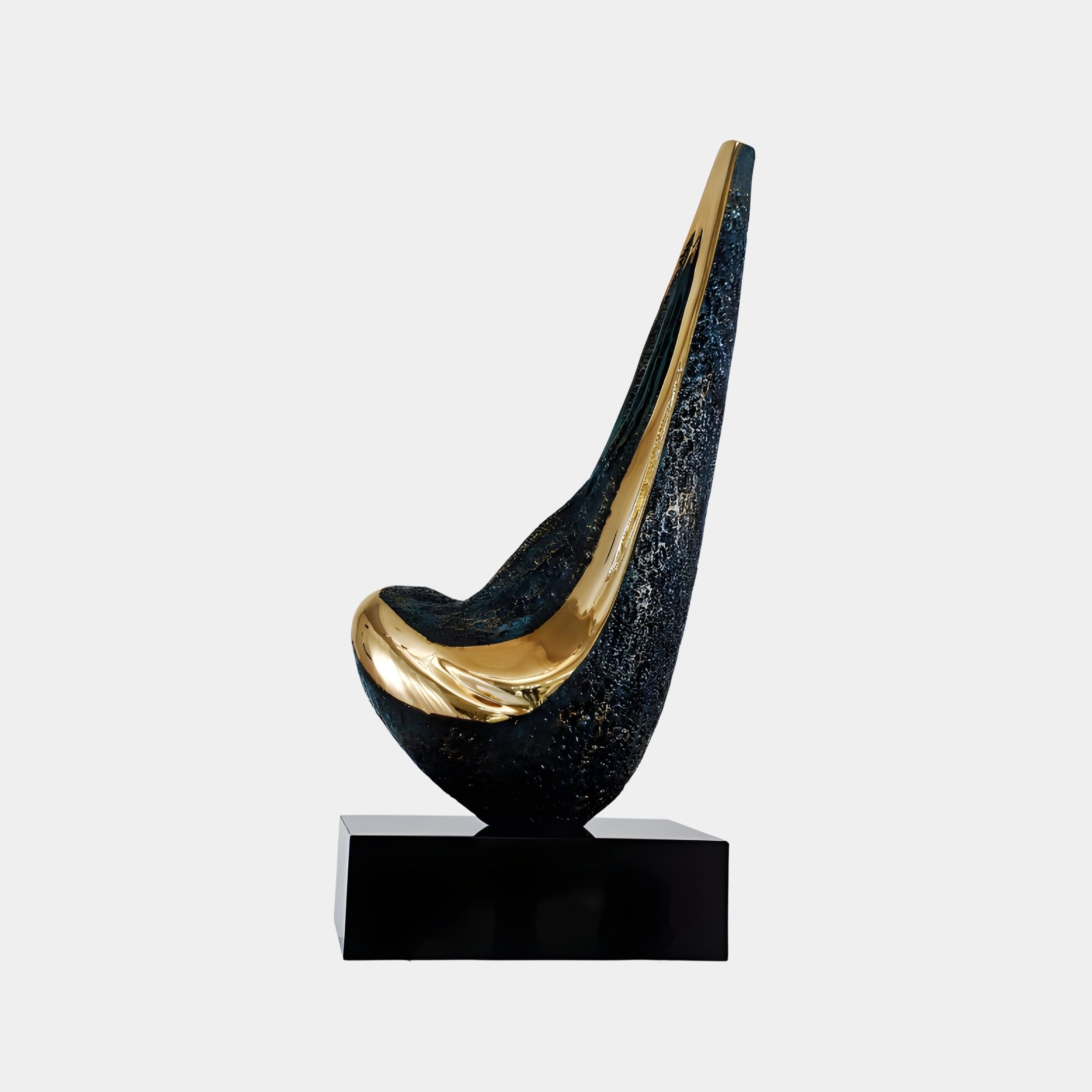 Cygnus Black & Gold Abstract Sculpture - 115cm
