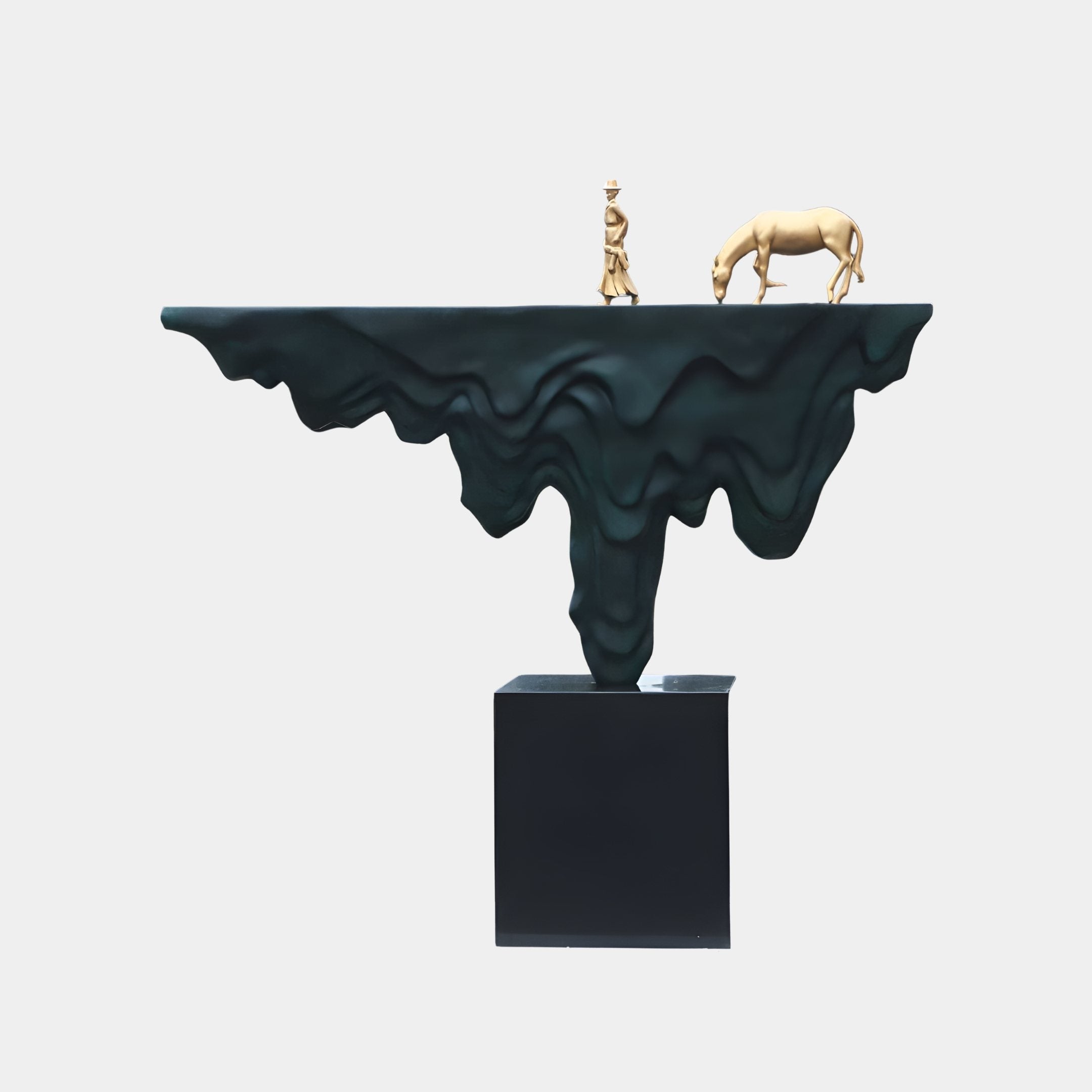 Vault Black & Gold Abstract Sculpture - 200cm