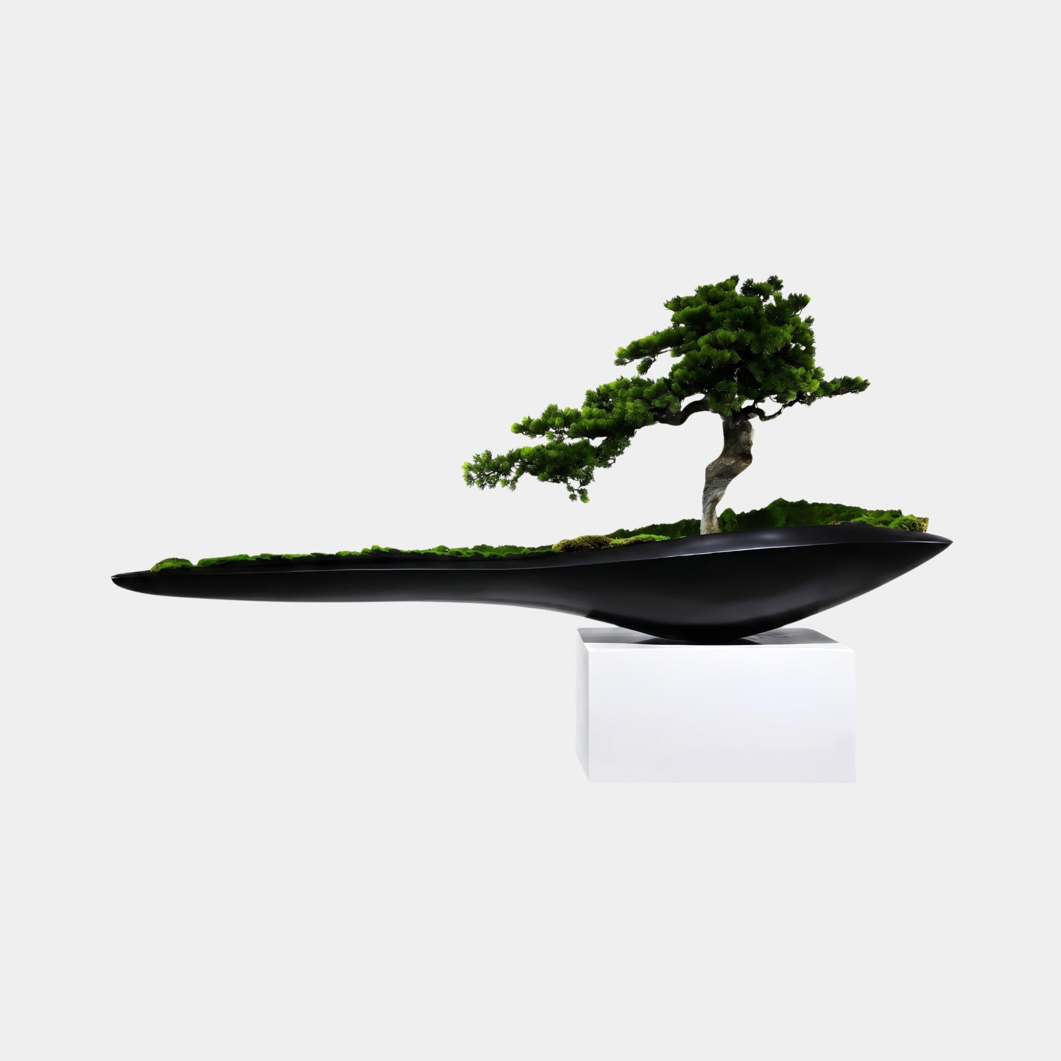 Willow Green & Black Bonsai Tree Sculpture - 230cm
