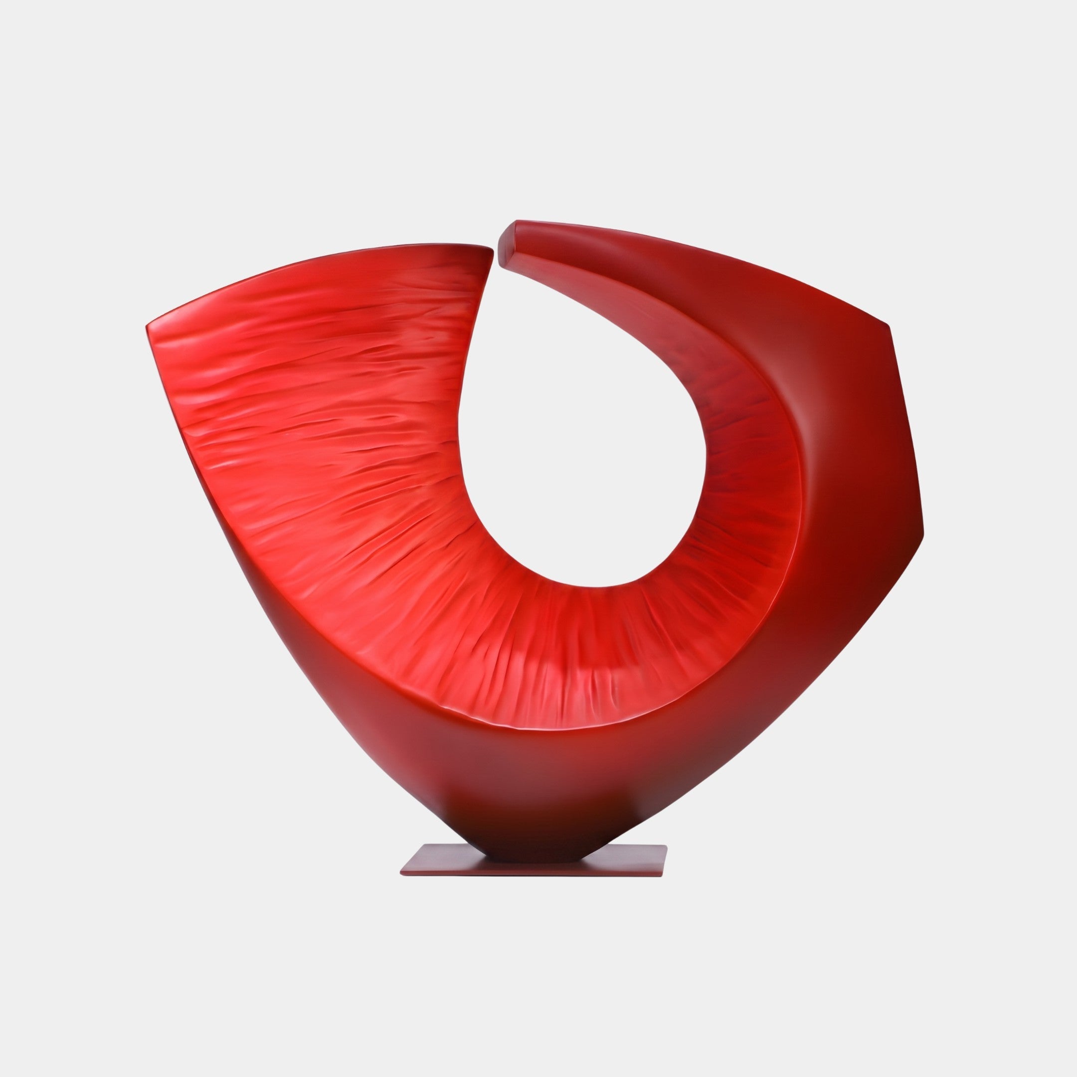 Cinnabar Red Abstract Sculpture - 92cm