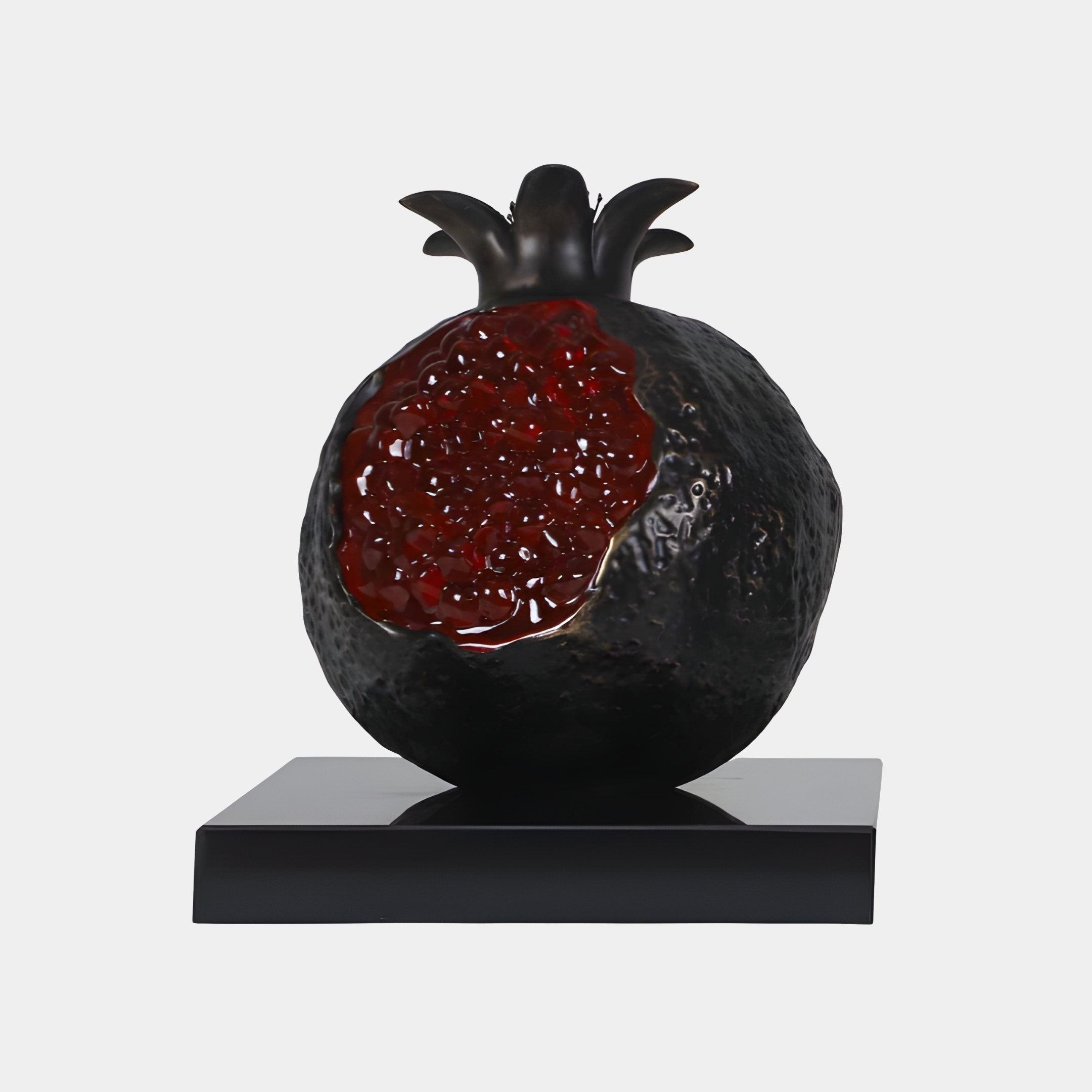 Russet Bronze & Red Pomegranate Sculpture - 40cm