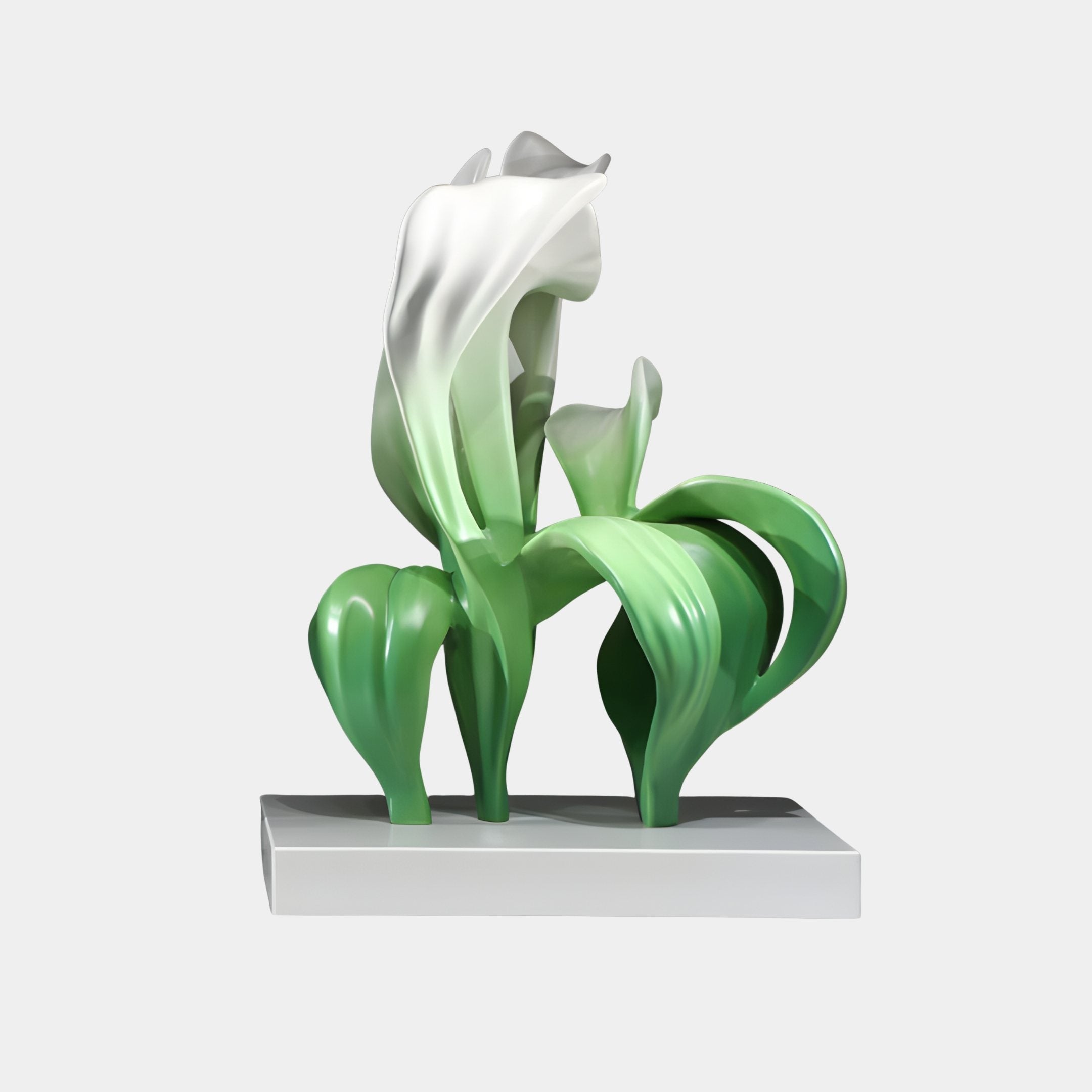 Magnolia Green & White Lily Sculpture - 62cm