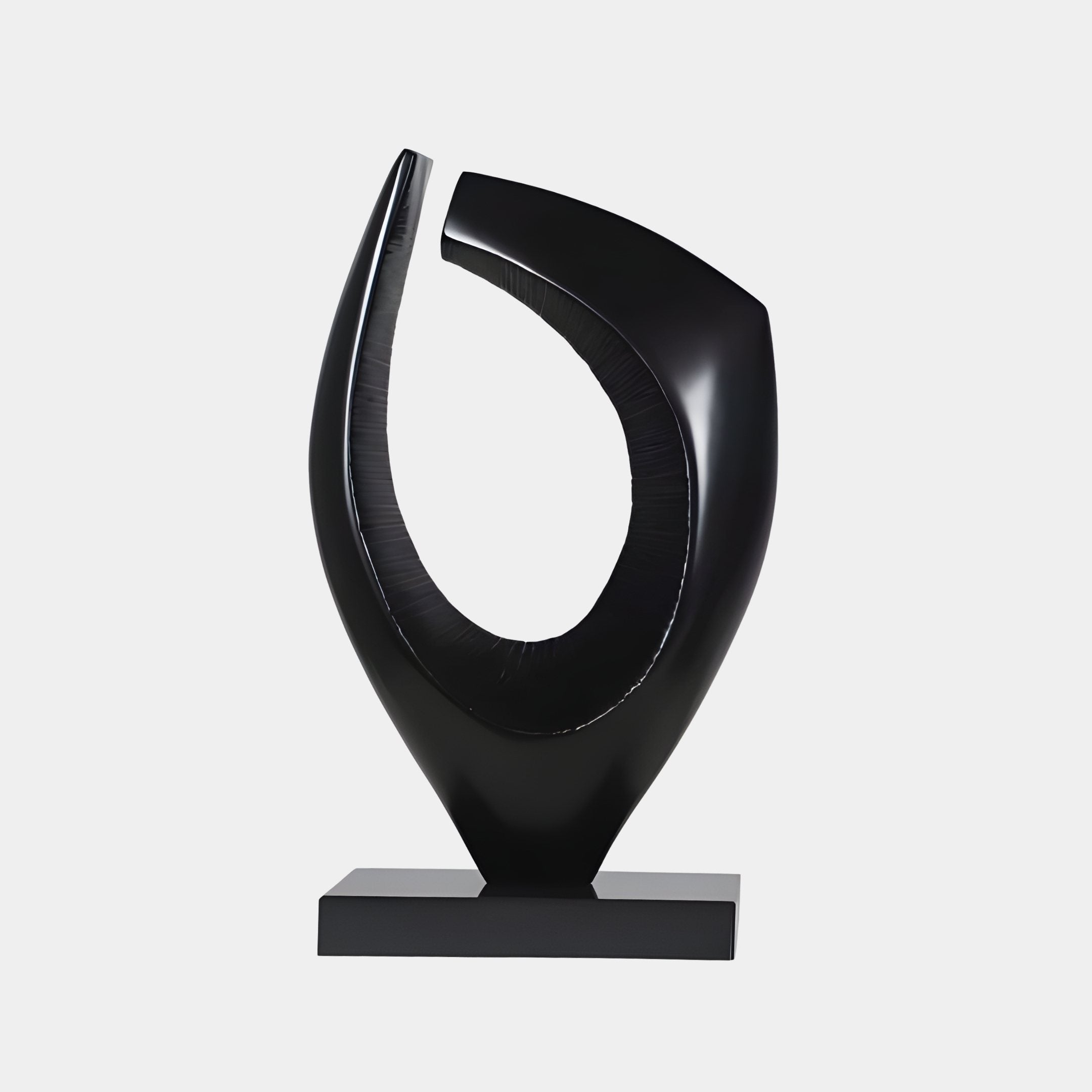 Flux Black Abstract Sculpture - 68cm