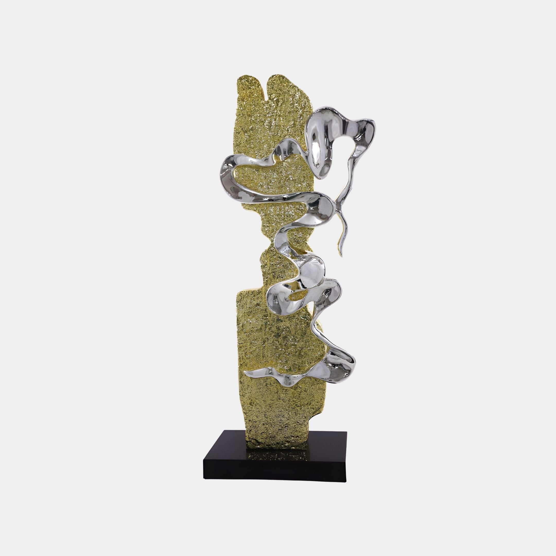 Equinox Gold & Green Abstract Sculpture - 221cm