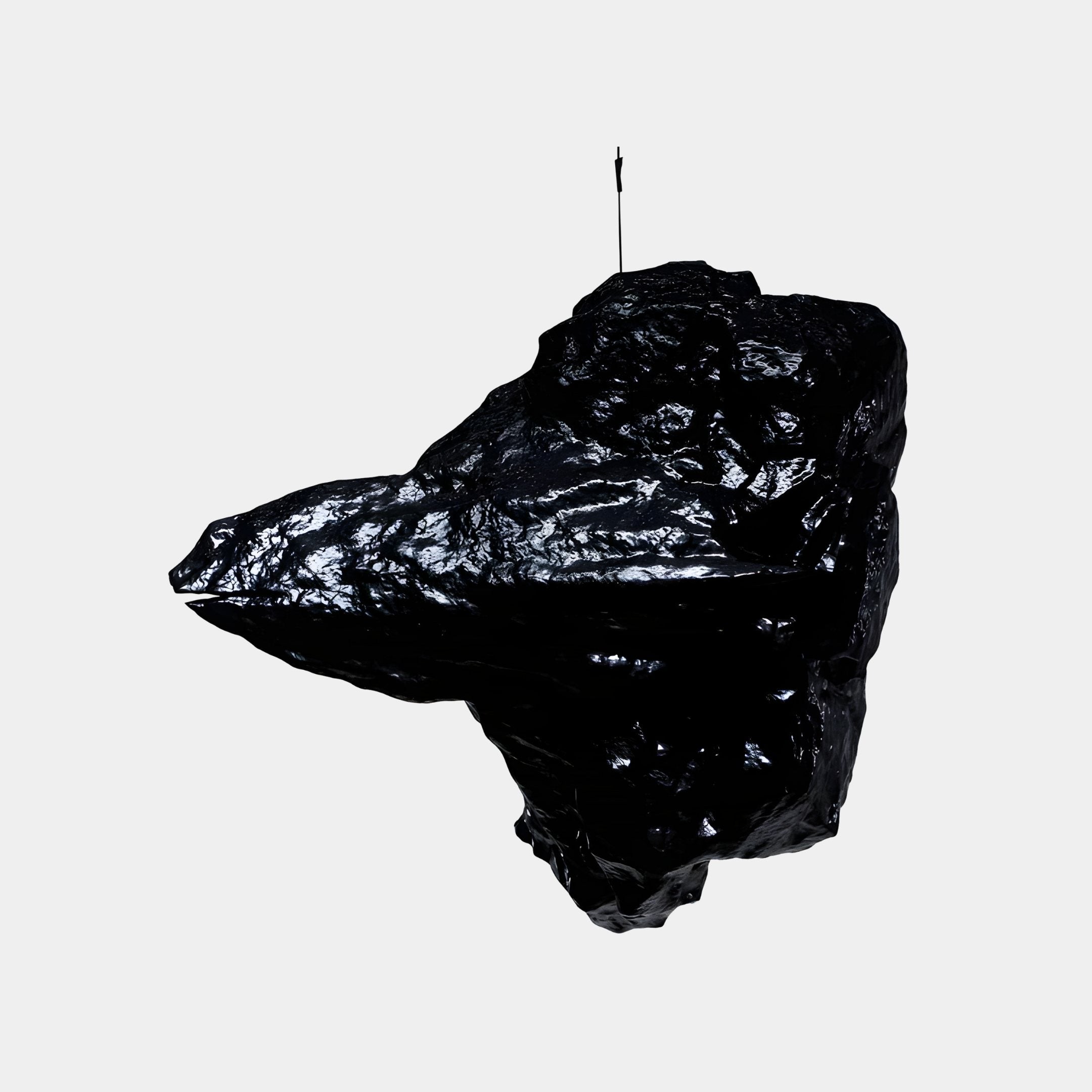Ebony Black Rock Sculpture - 55cm