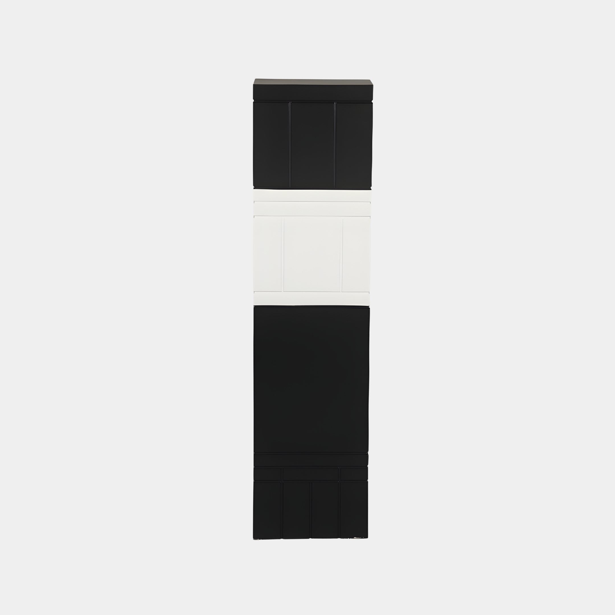 Steel Black & Cream Geometric Sculpture - 95cm