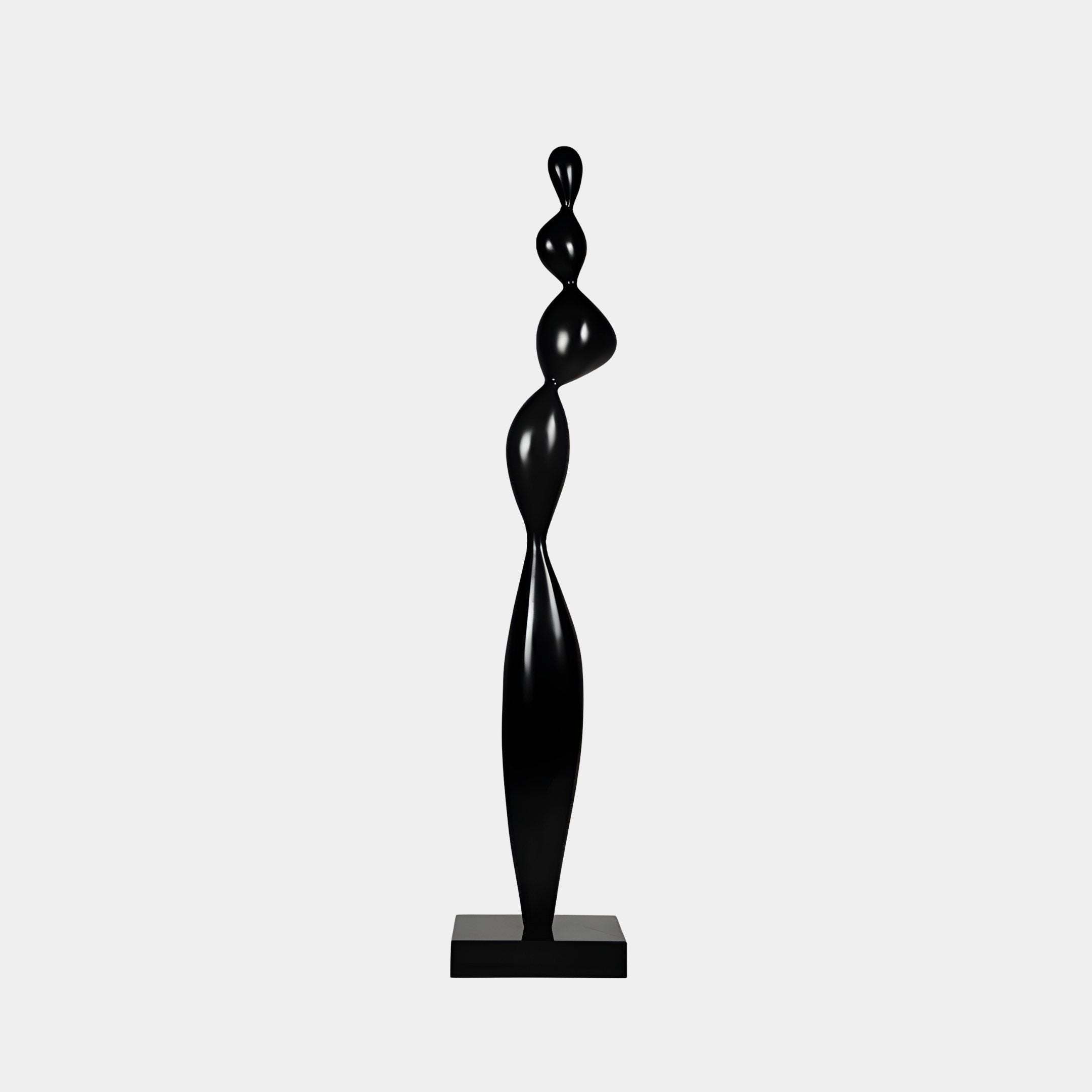 Atlas Black Abstract Sculpture - 146cm