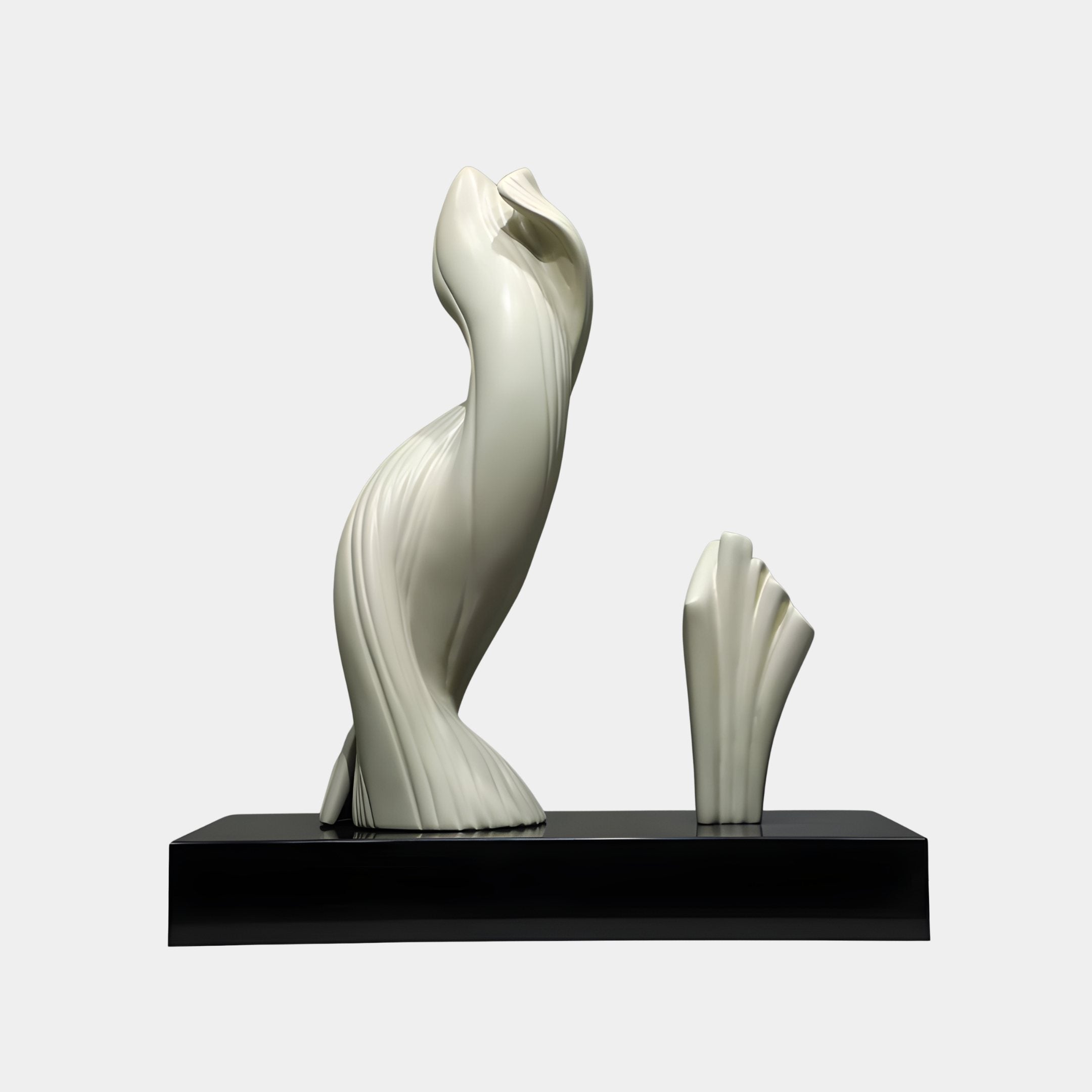 Tulip White Abstract Sculpture - 82cm