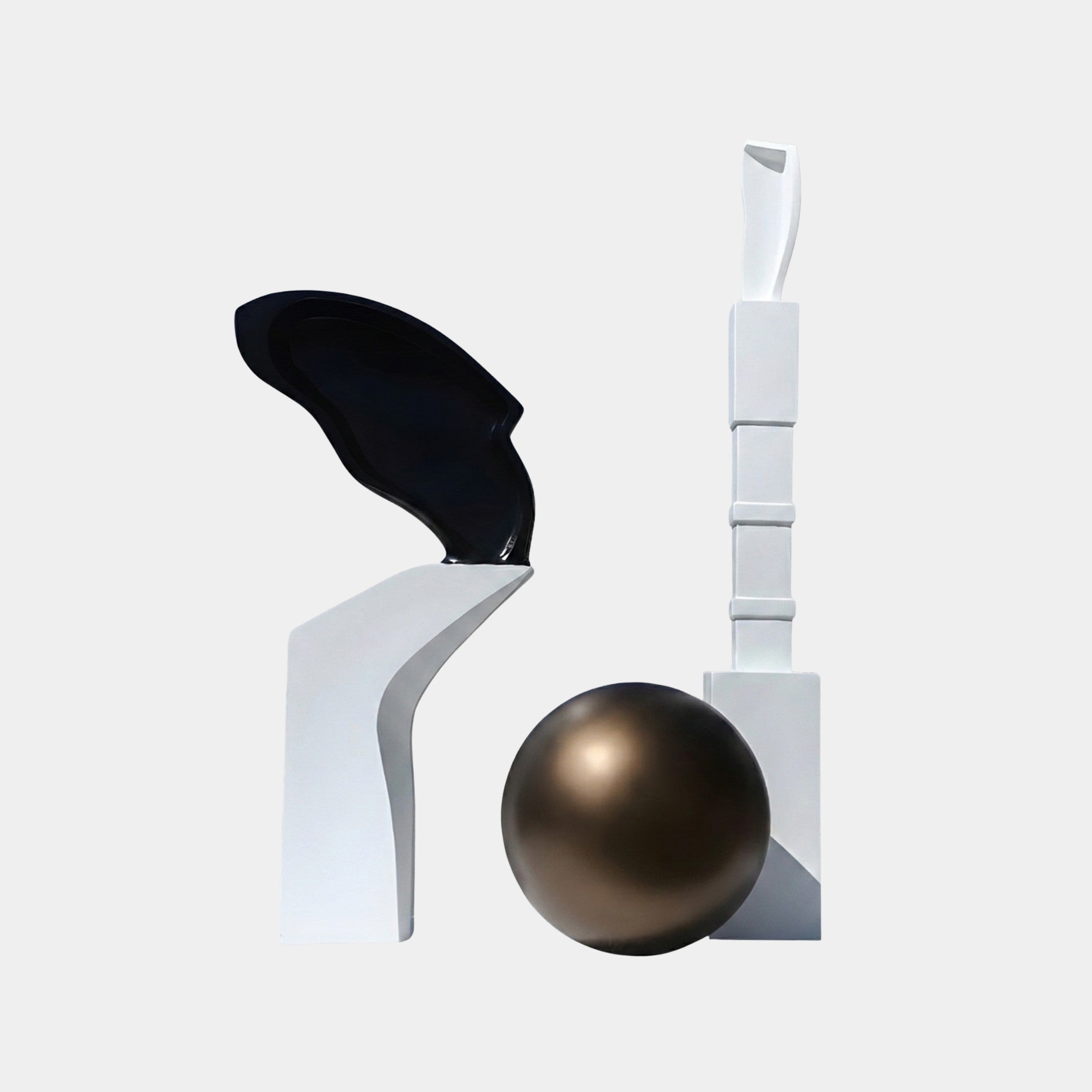 Croscombe White & Bronze Abstract Sculpture - 130cm
