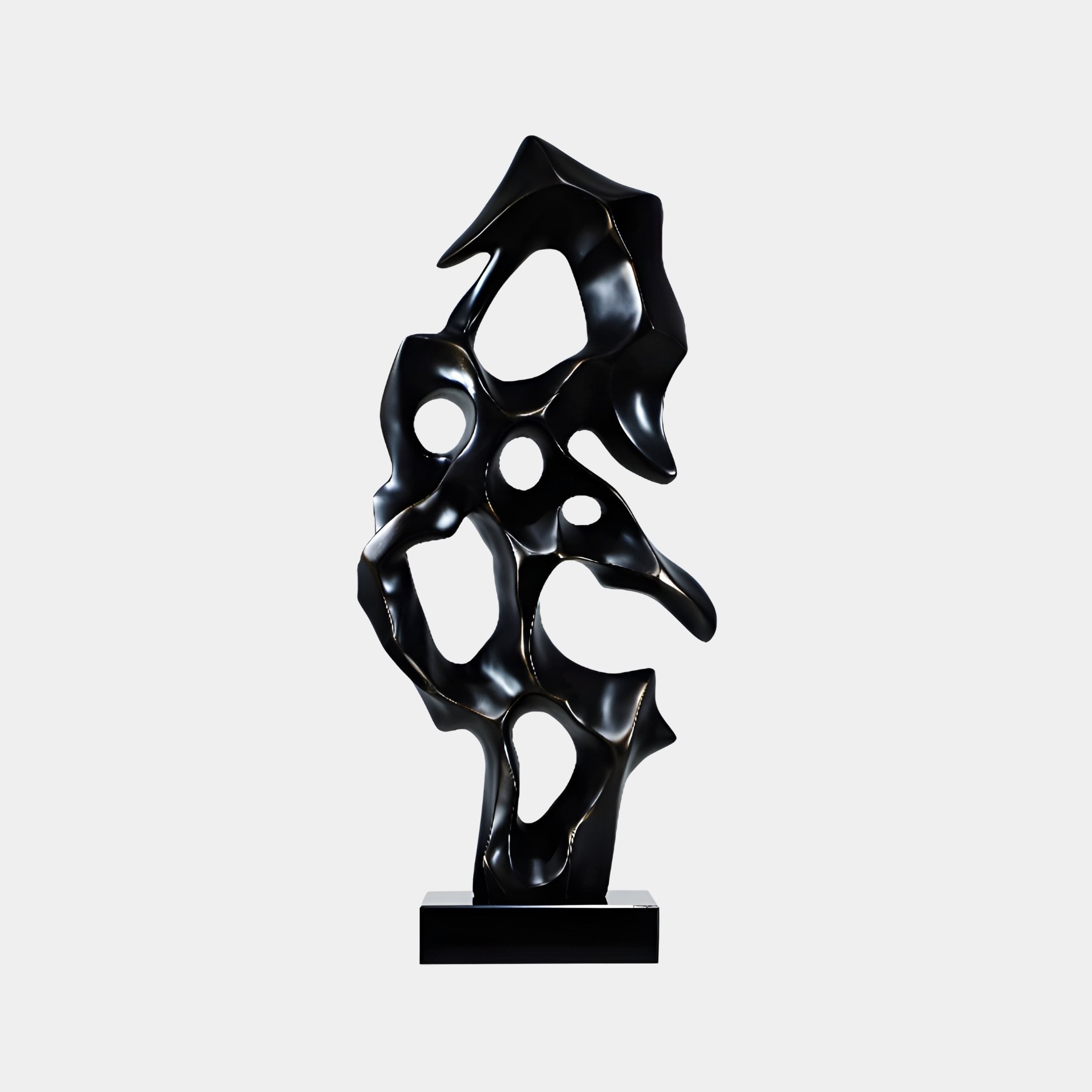 Teasel Black Abstract Sculpture - 83cm