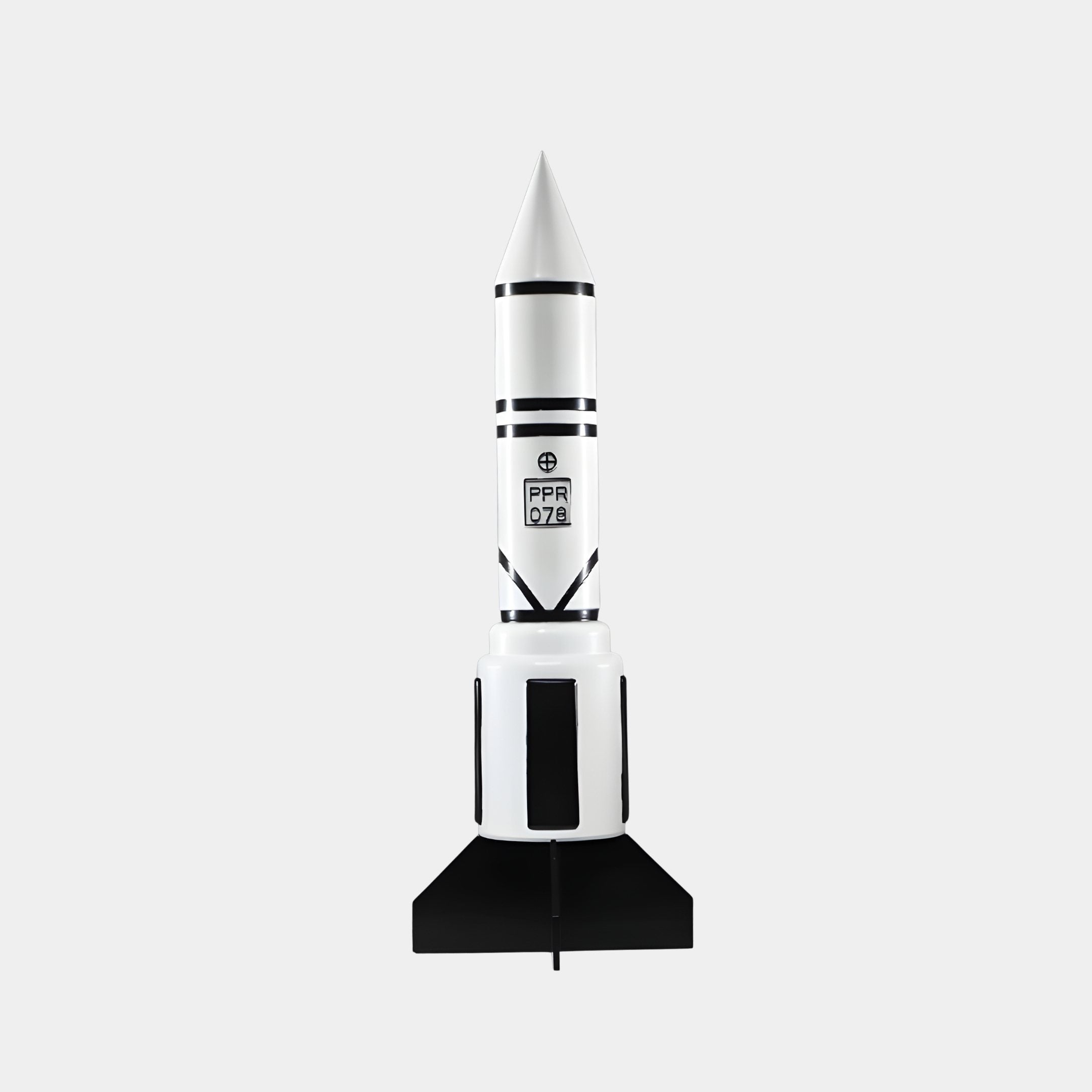 Apogee White & Black Rocket Sculpture - 63cm