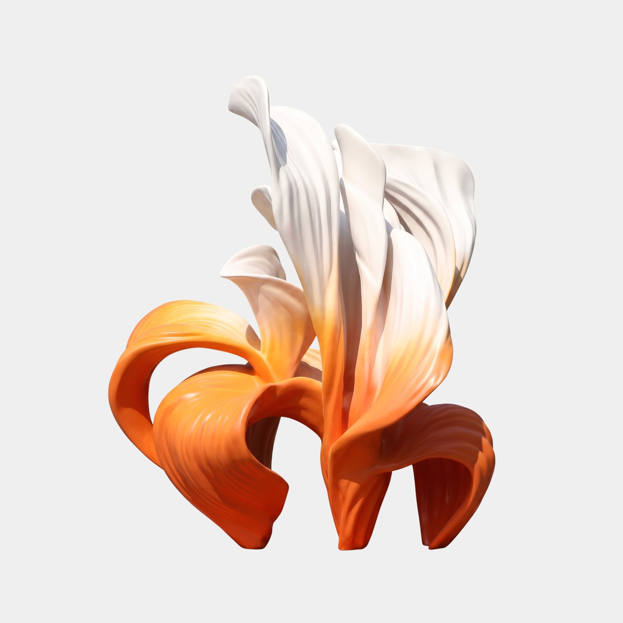 Puppis Orange & White Abstract Sculpture - 120cm