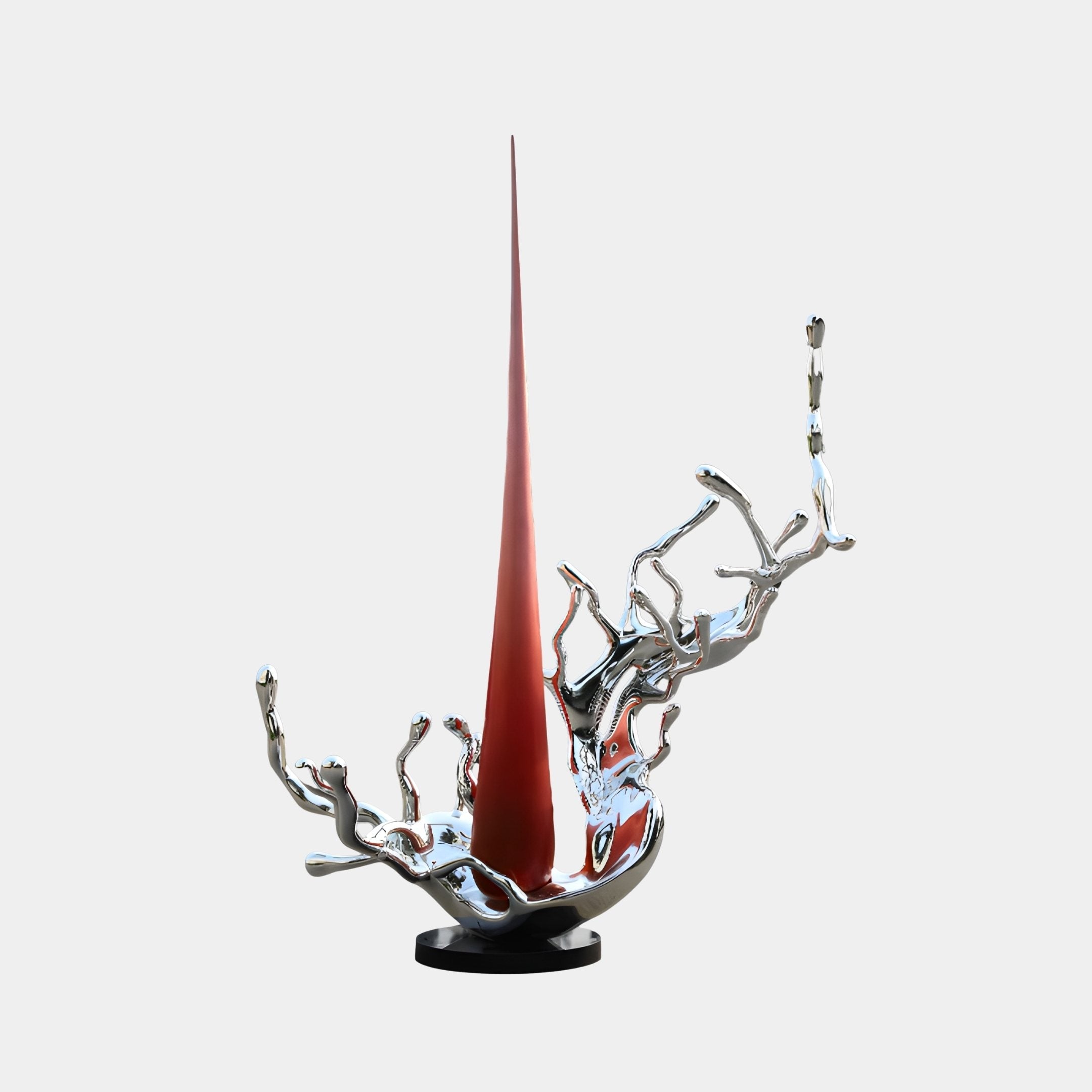 Mensa Red & Silver Abstract Sculpture - 184cm