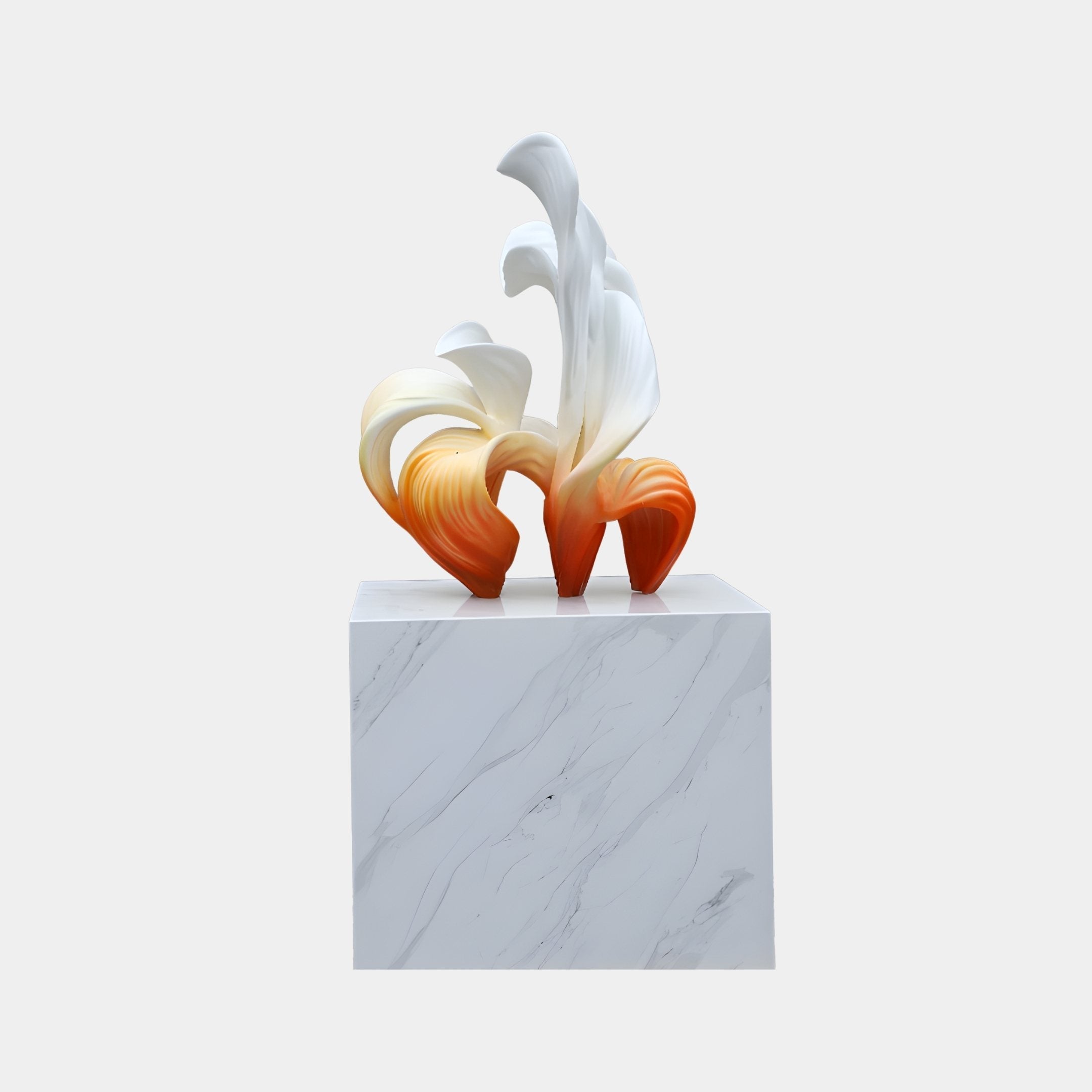 Tourmaline Orange & White Abstract Sculpture - 160cm