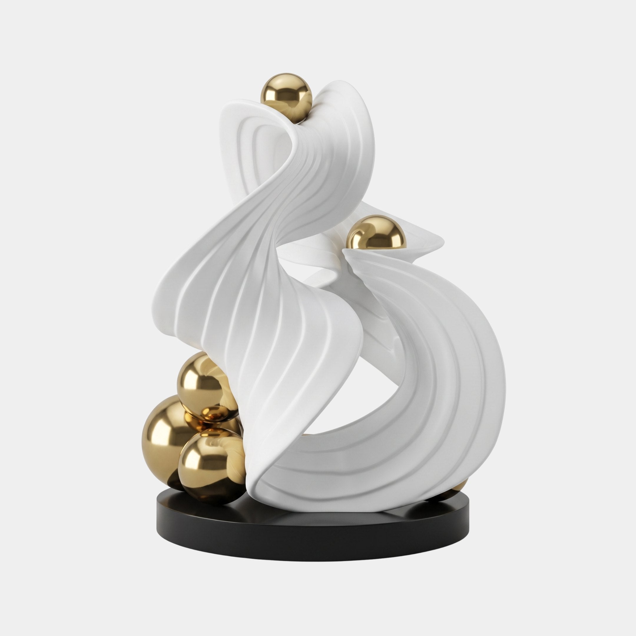 Syenite White & Gold Abstract Sculpture - 200cm