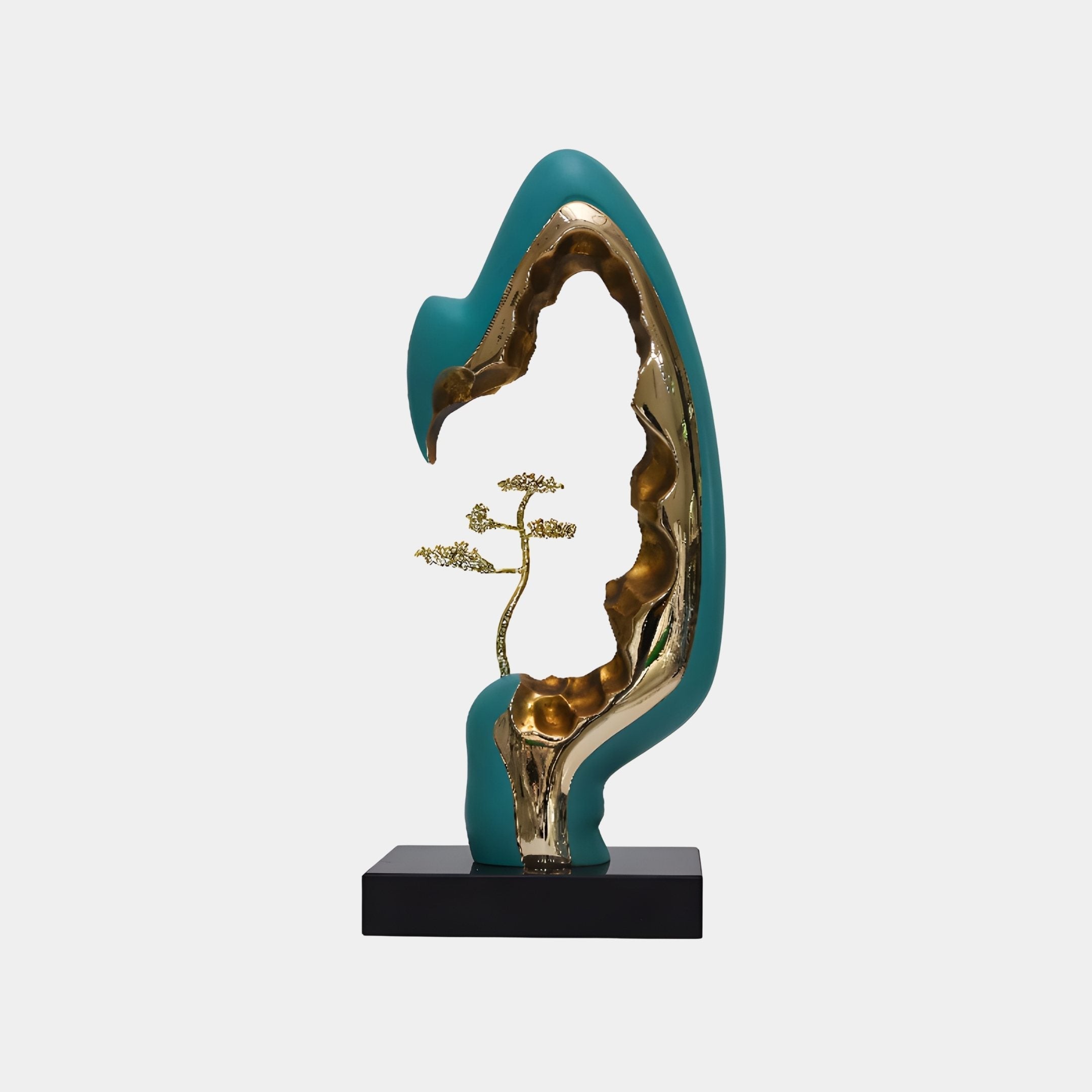 Strath Green & Gold Abstract Sculpture - 65cm