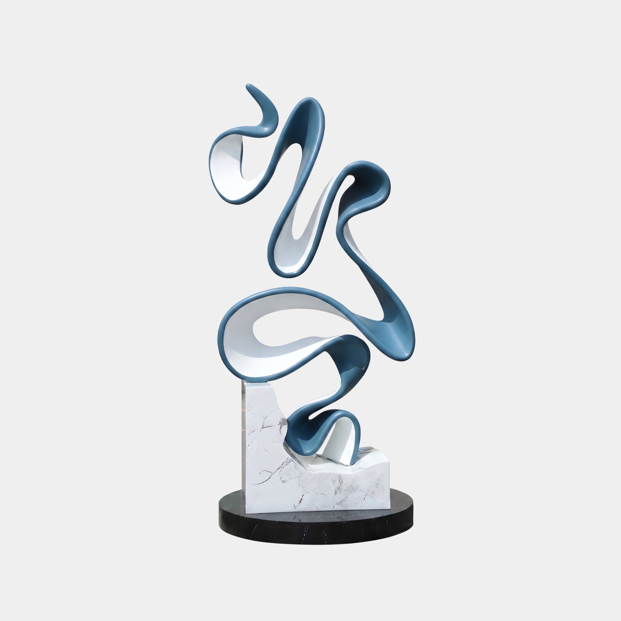 Kame Blue & White Abstract Sculpture - 220cm