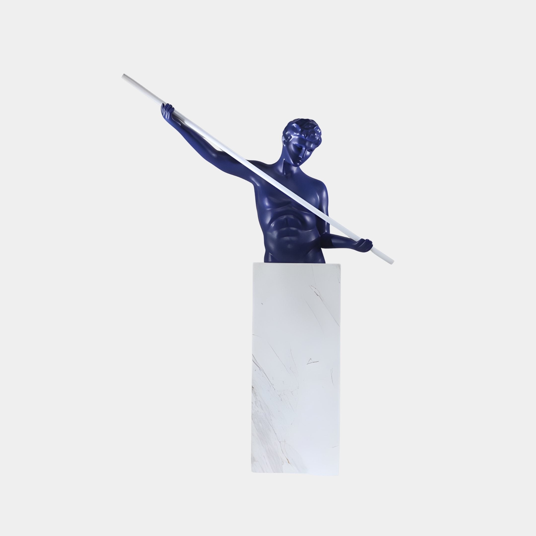Javelin Blue & White Figure Sculpture - 182cm