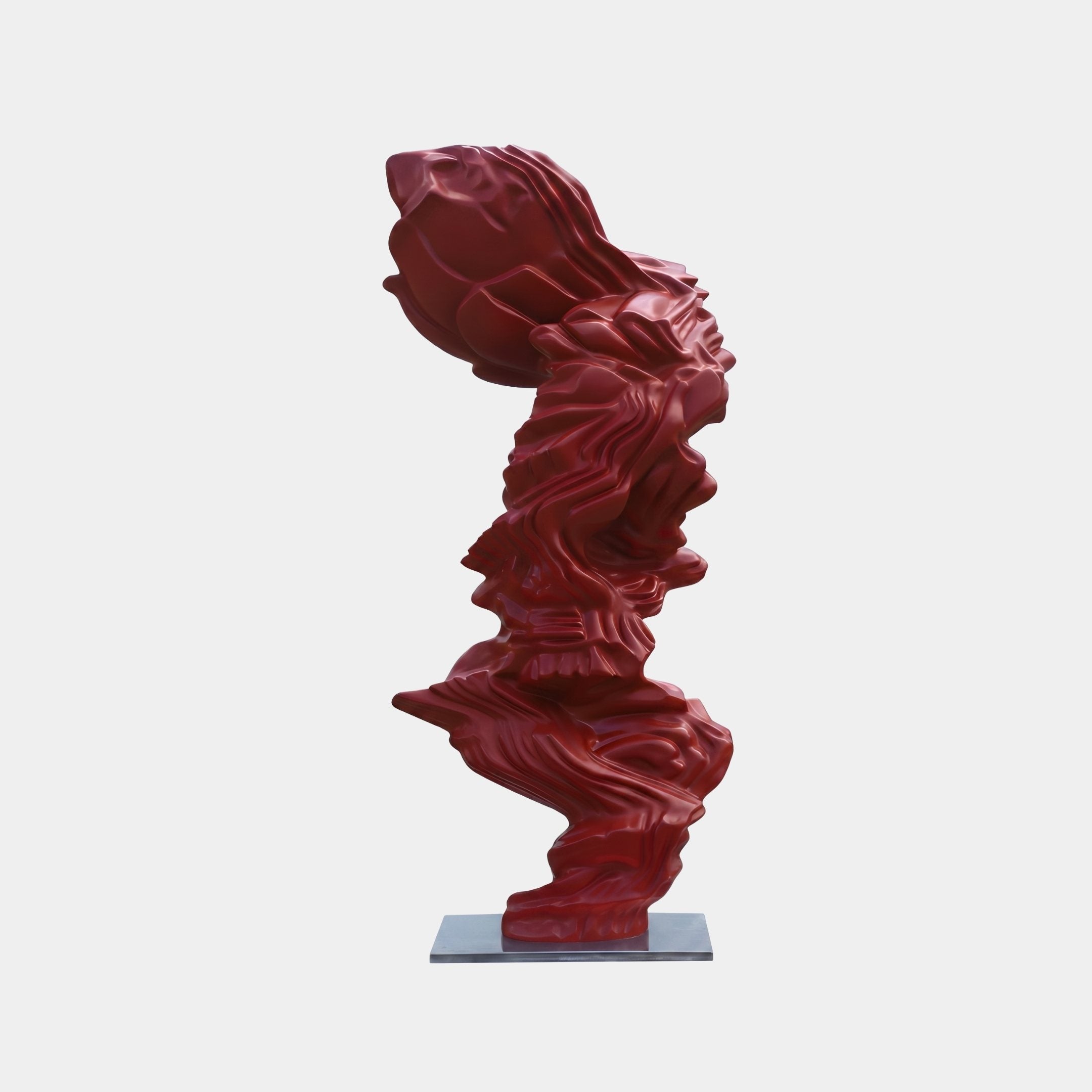 Garnet Red & Brown Figure Sculpture - 192cm