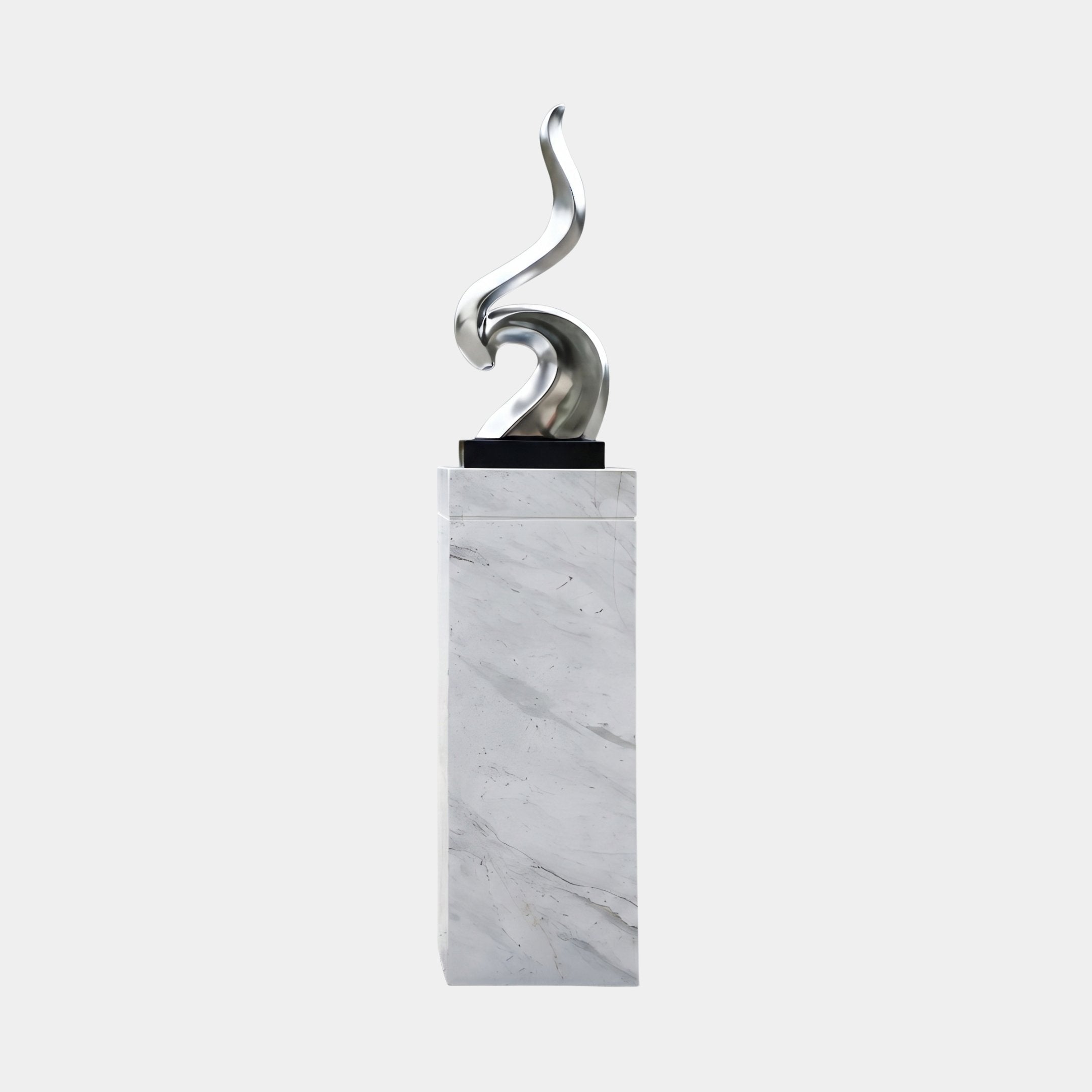 Ashworth Silver & White Abstract Sculpture - 77cm