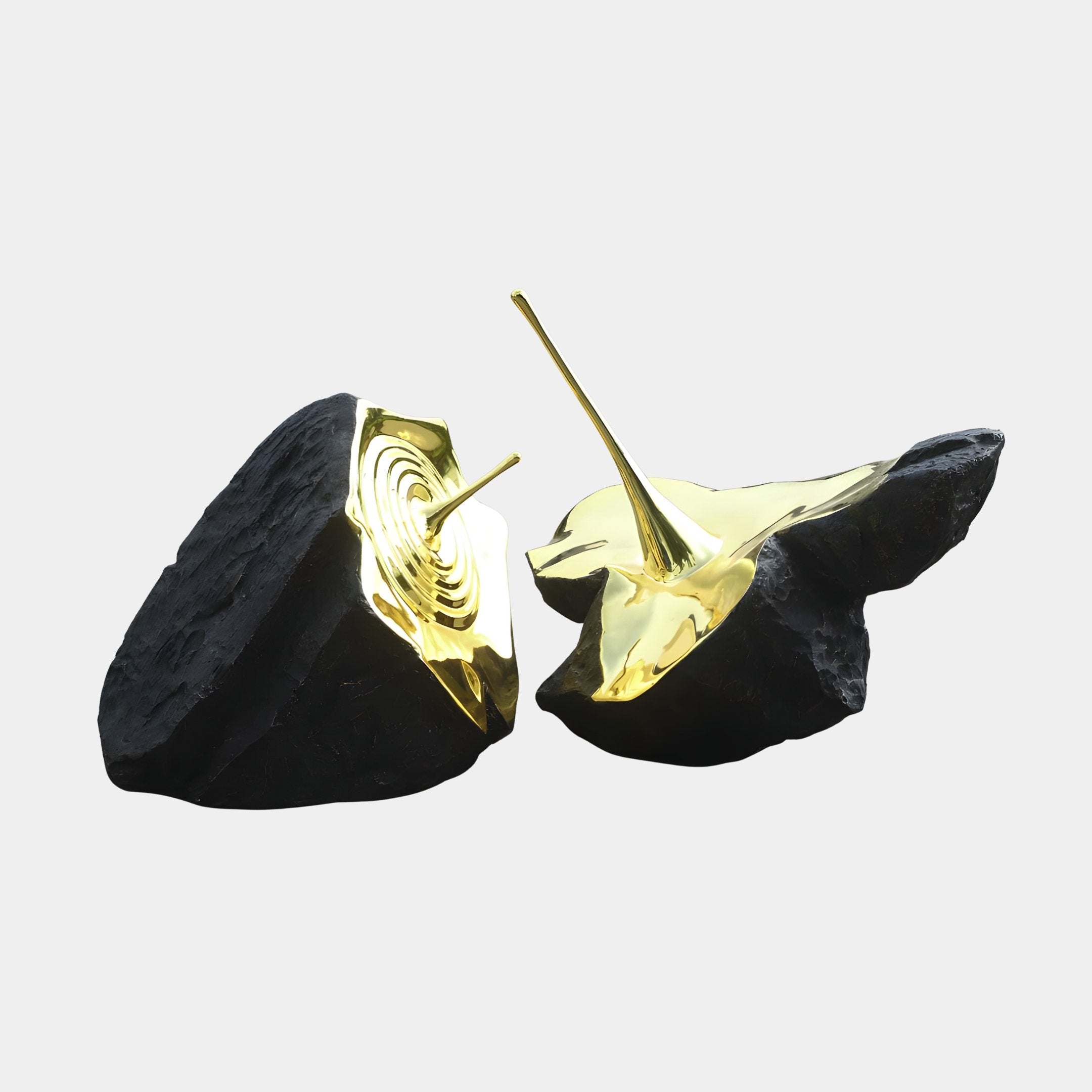 Bramton Gold & Black Abstract Sculpture - 52cm