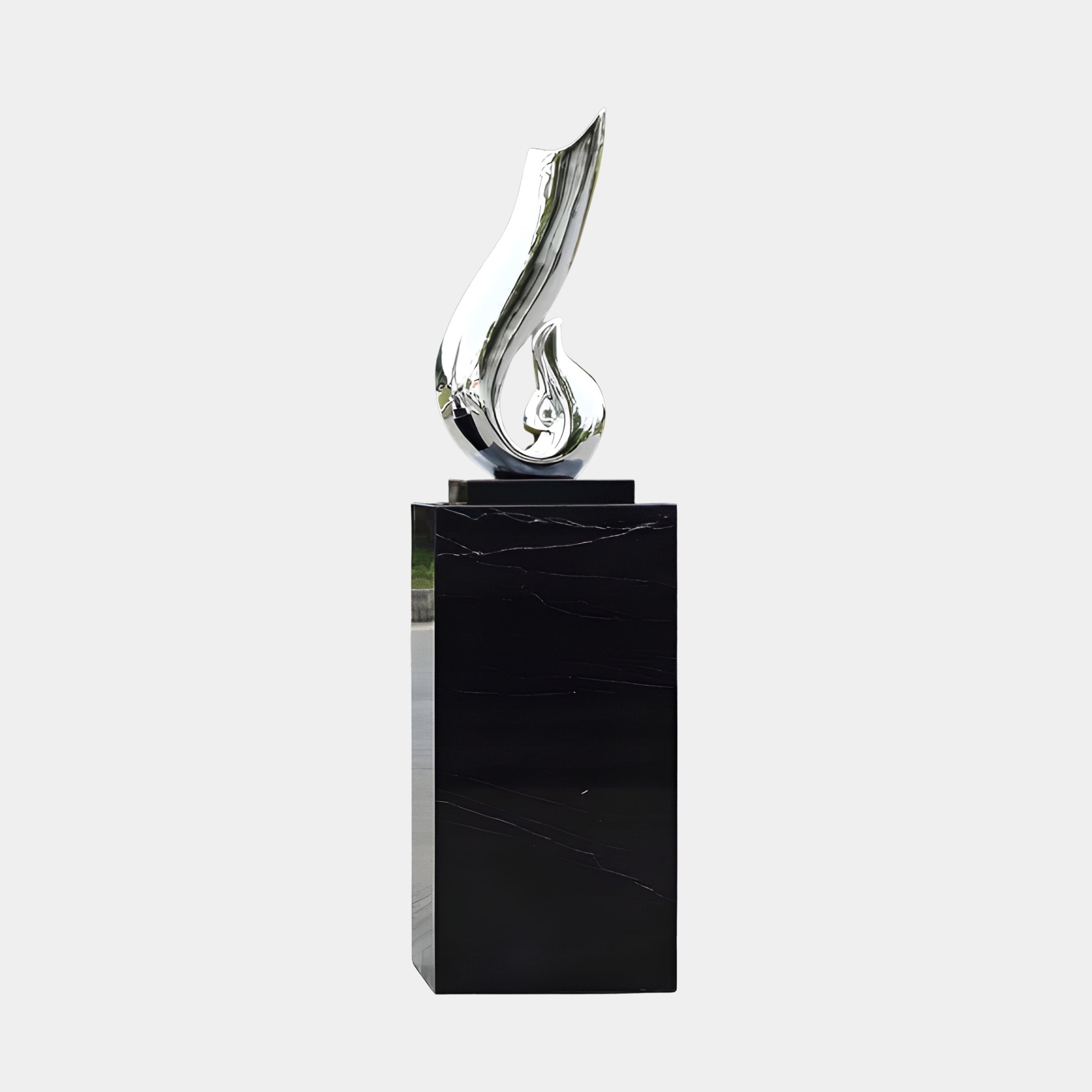 Bramford Silver & Black Abstract Sculpture - 182cm