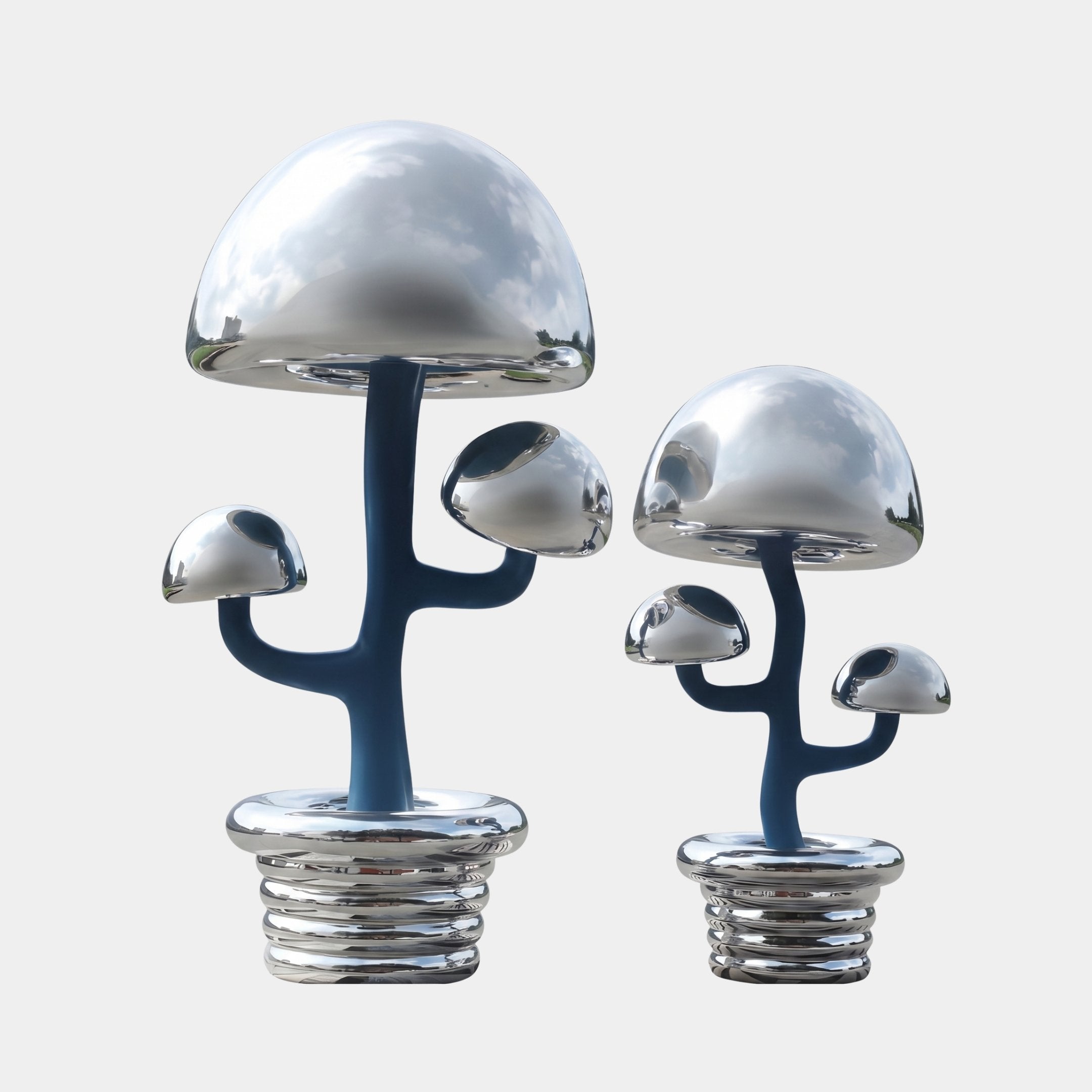 Bramwood Silver Mushrooms Sculpture - 250cm