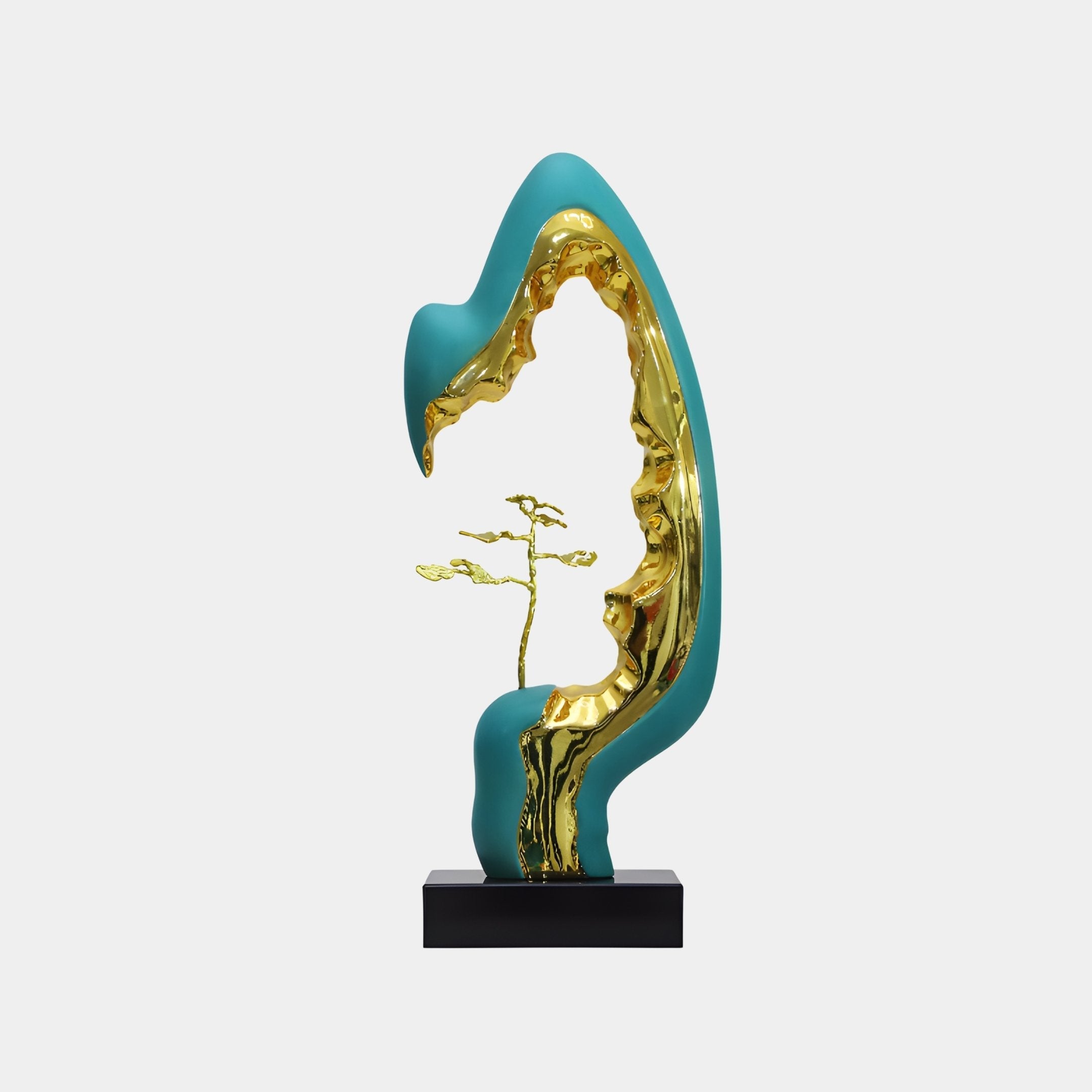 Bramcote Blue & Gold Abstract Sculpture - 78cm