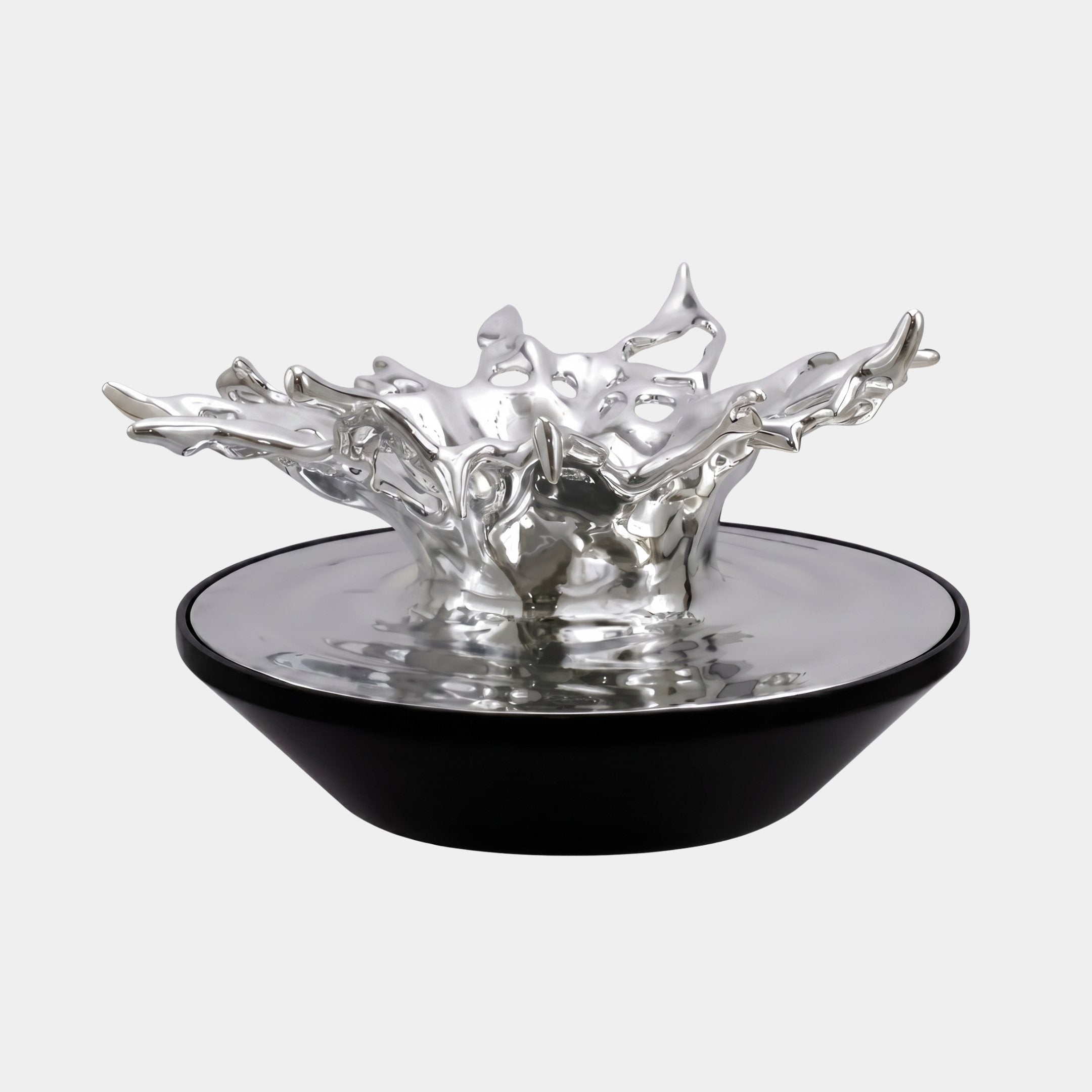 Brookbeck Silver & Black Splash Sculpture - 100cm
