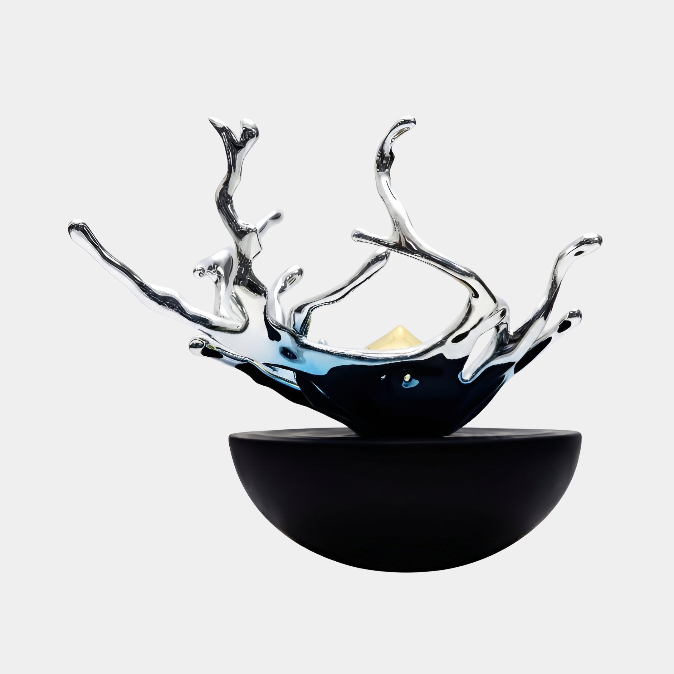 Brookcliffe Silver & Black Splash Sculpture - 56cm