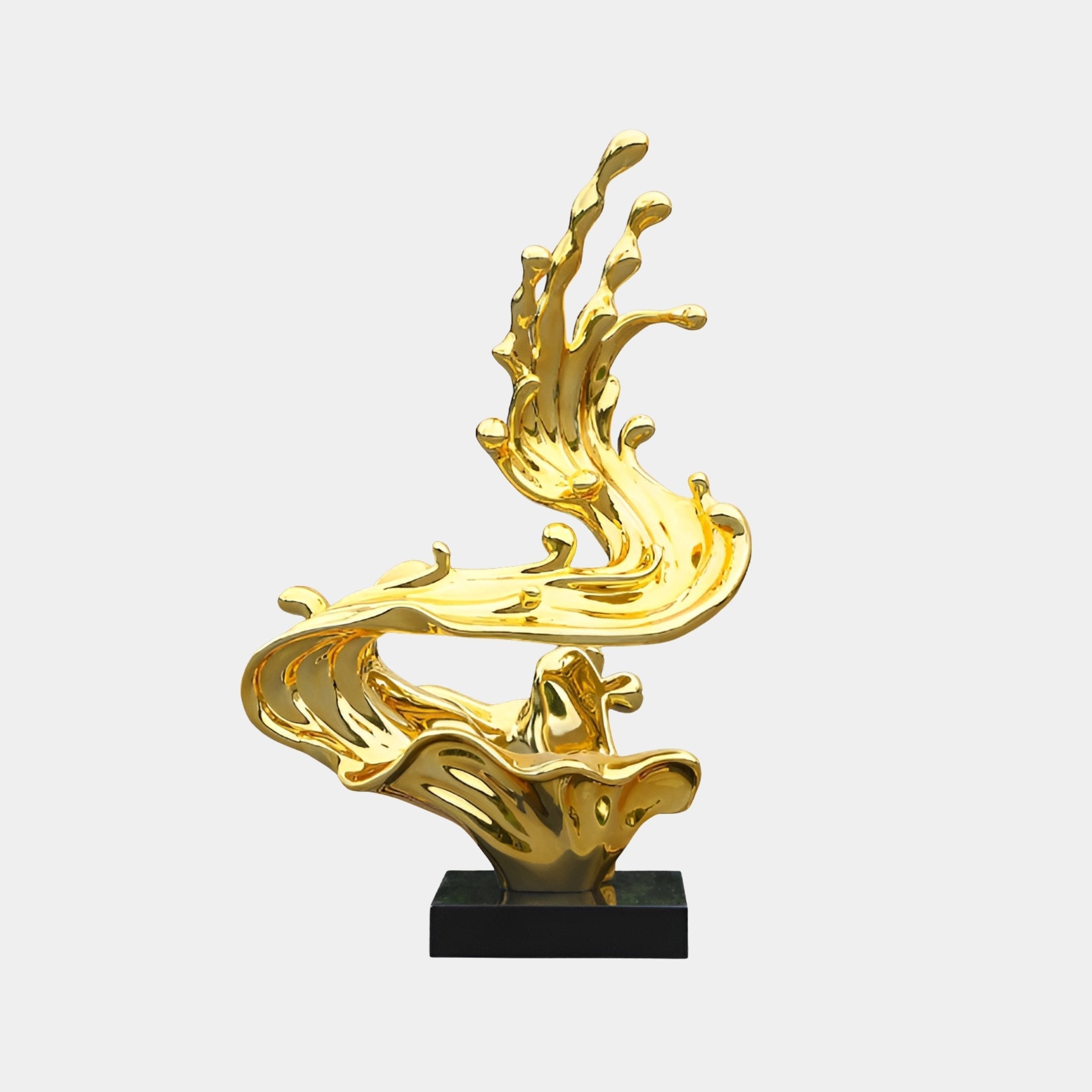 Brookhope Gold & Black Splash Sculpture - 158cm