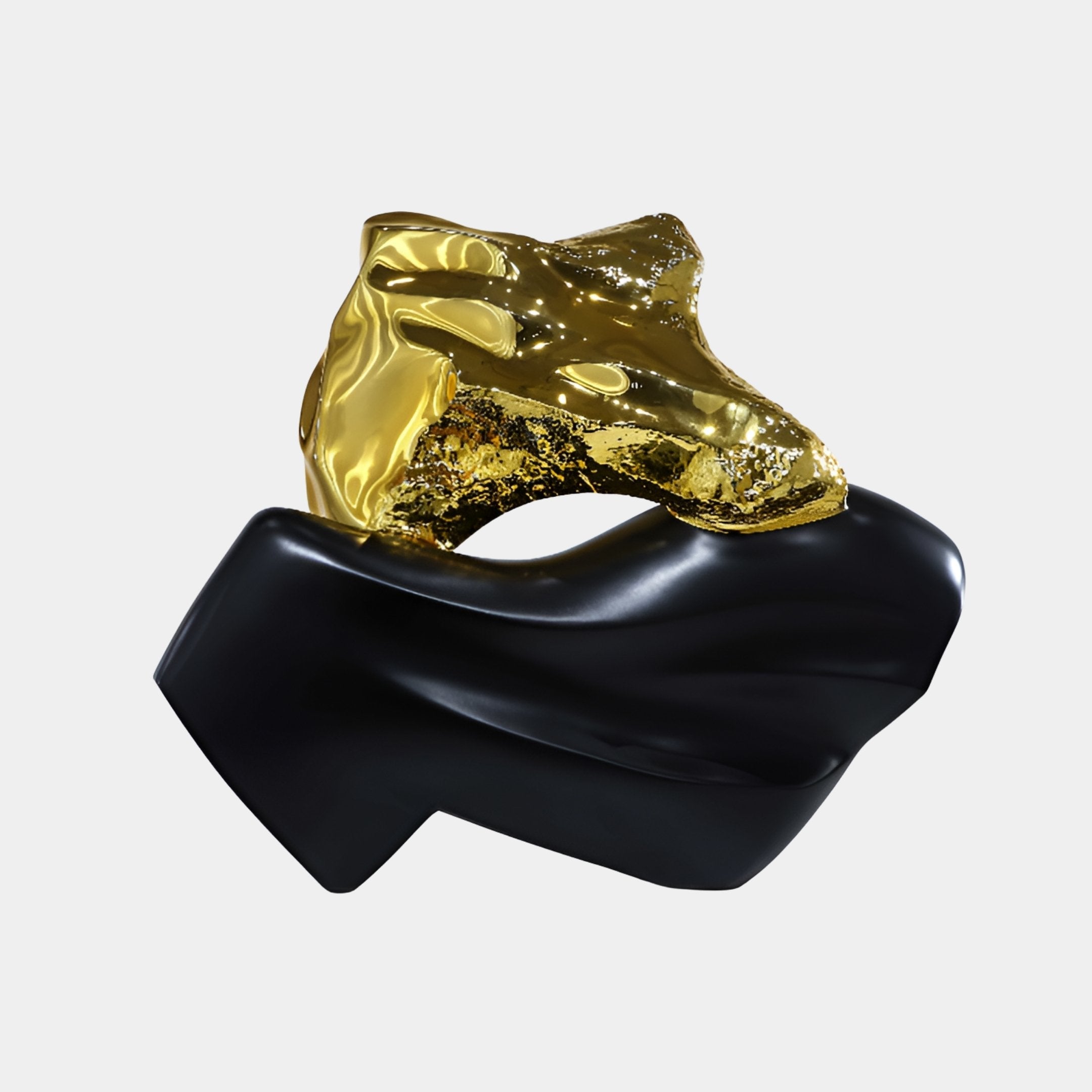 Burnfield Gold & Black Abstract Sculpture - 62cm