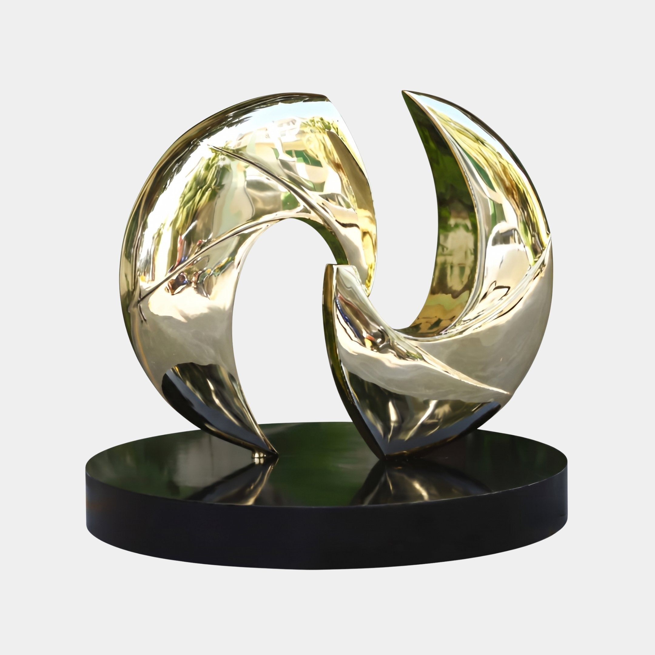 Burnby Green & Gold Abstract Sculpture - 120cm