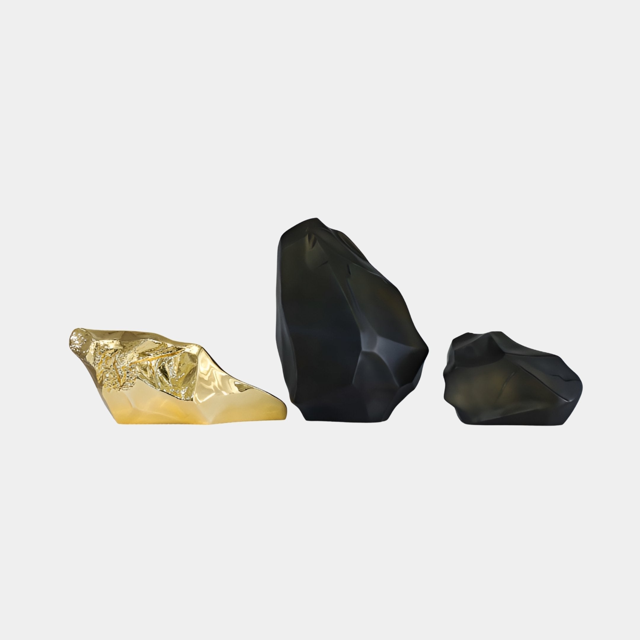 Burncote Gold & Black Rock Sculpture - 65cm