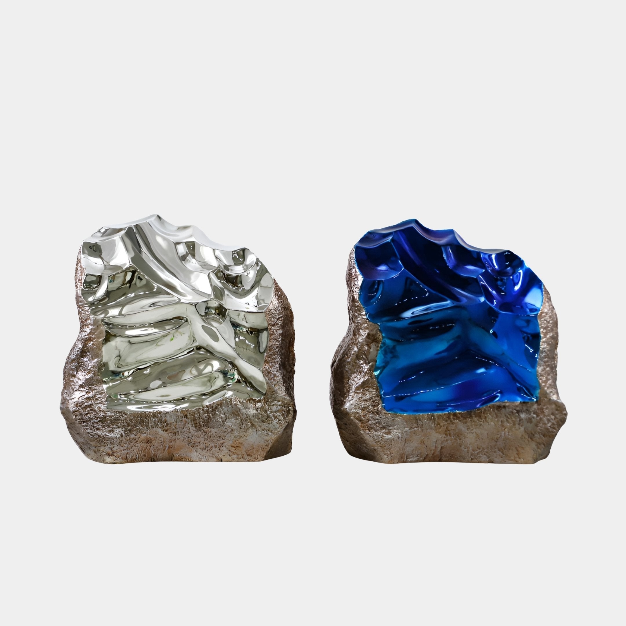 Burnmarsh Blue & Silver Abstract Sculpture - 80cm