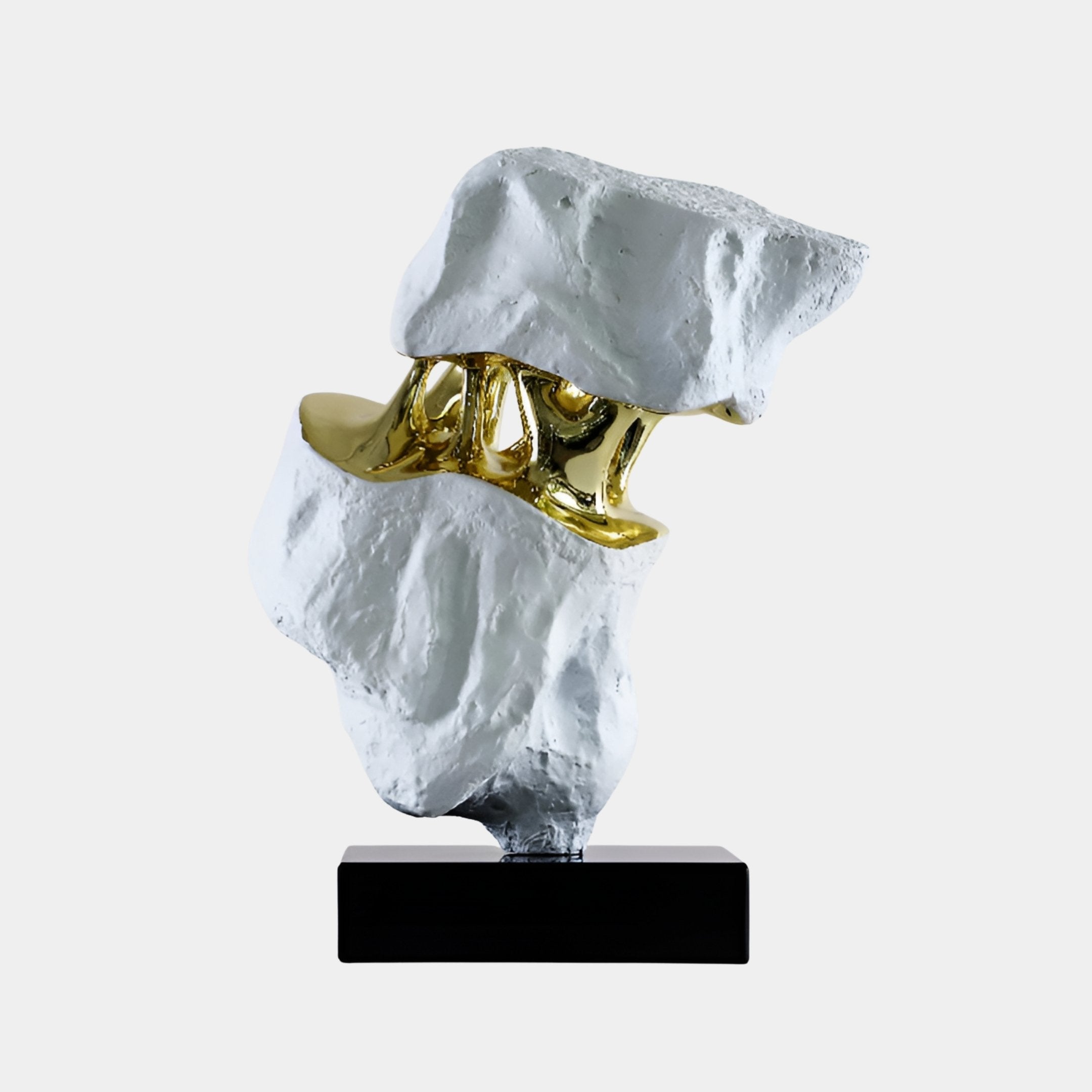 Caldbeck White & Gold Abstract Sculpture - 46cm