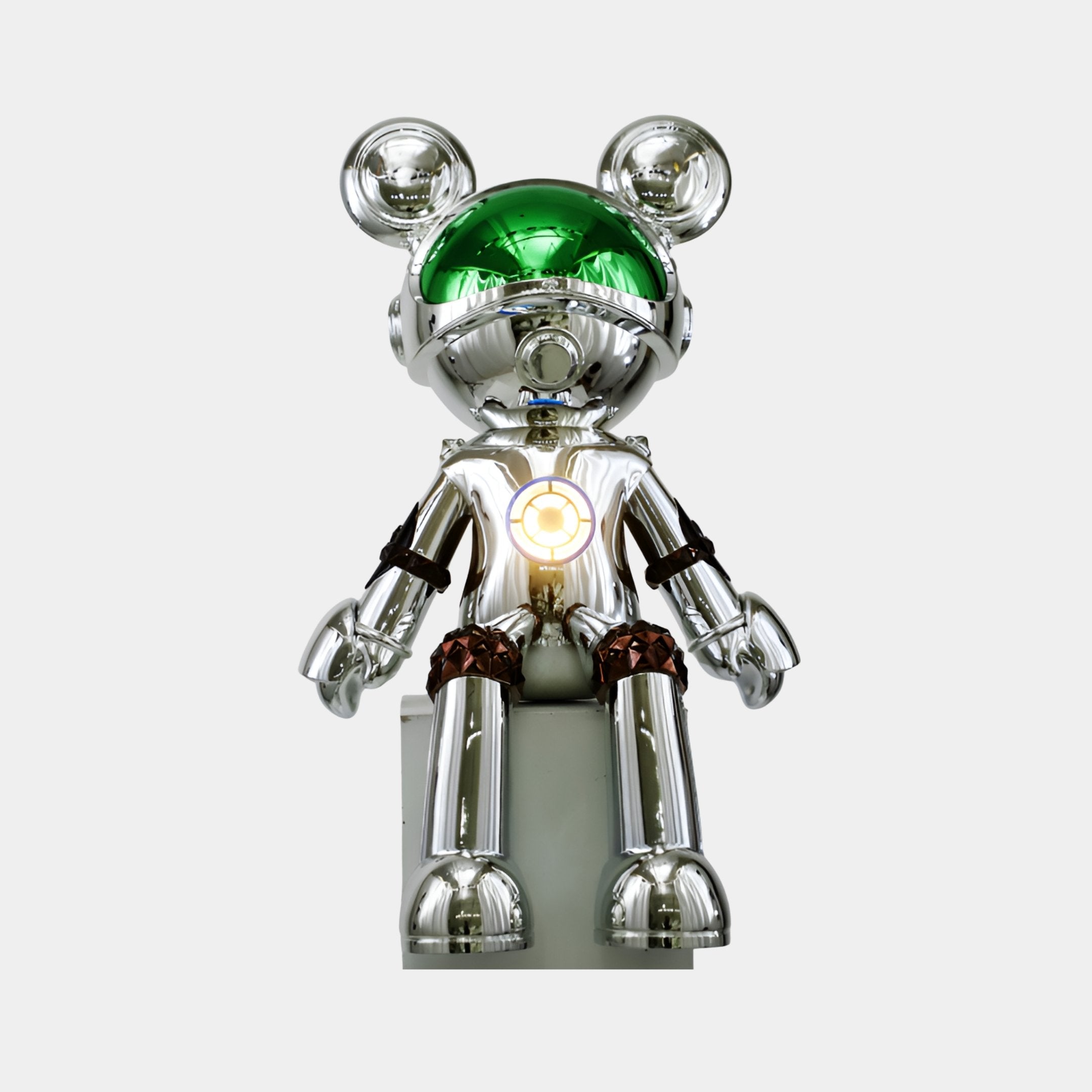 Caldfold Silver & Green Bear Sculpture - 90cm