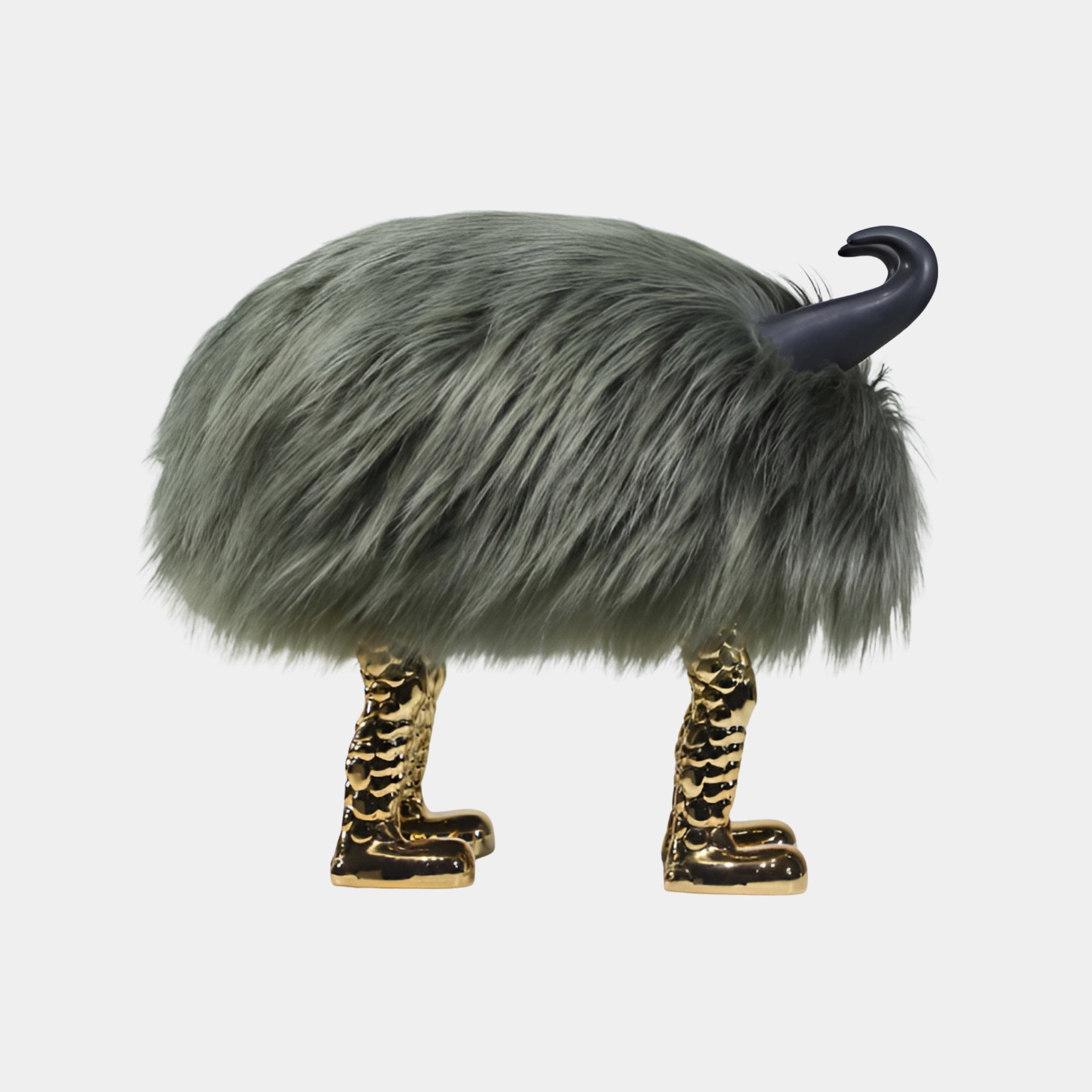 Crangrove Grey & Gold Ostrich Sculpture - 50cm
