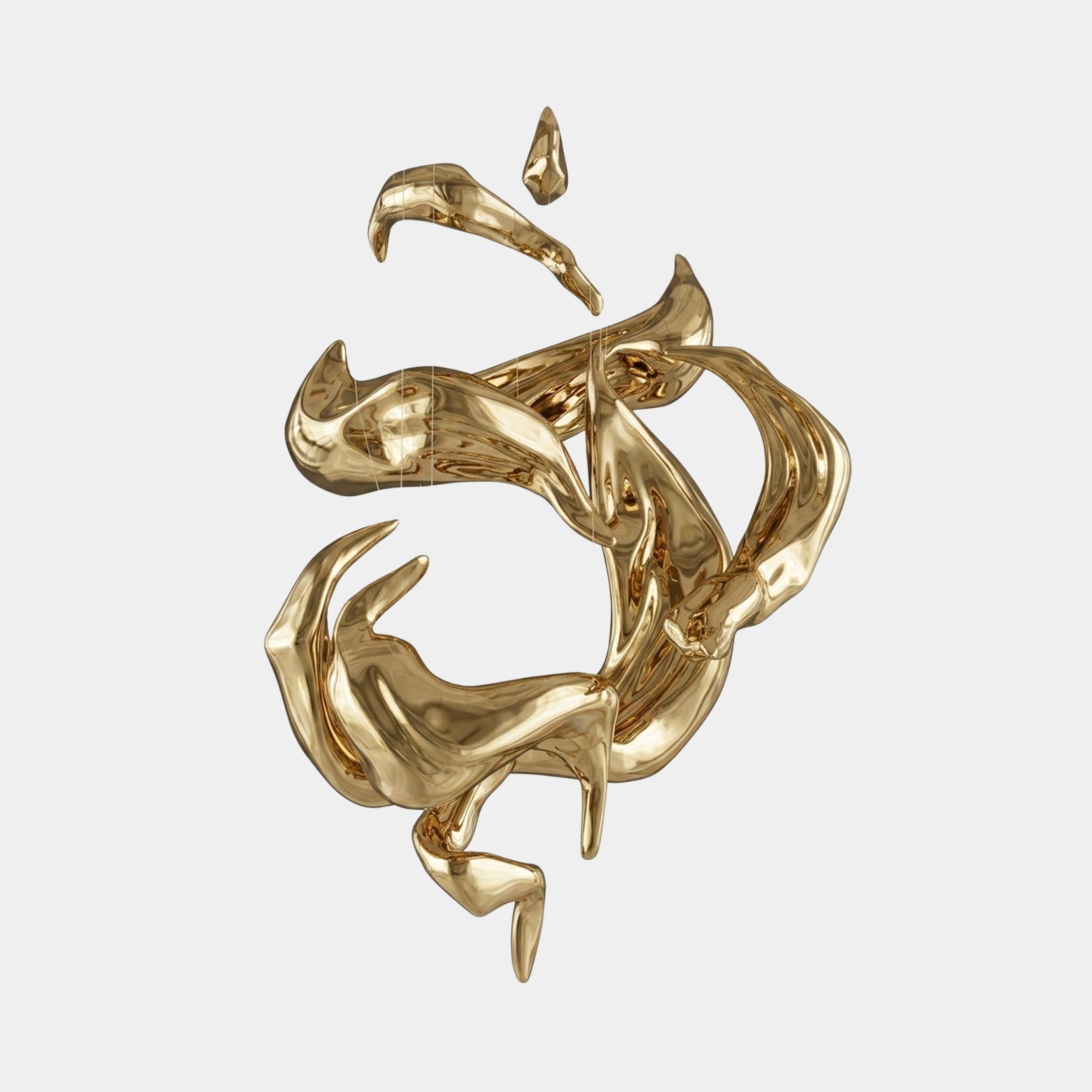 Cranstow Silver & Gold Abstract Sculpture - 200cm