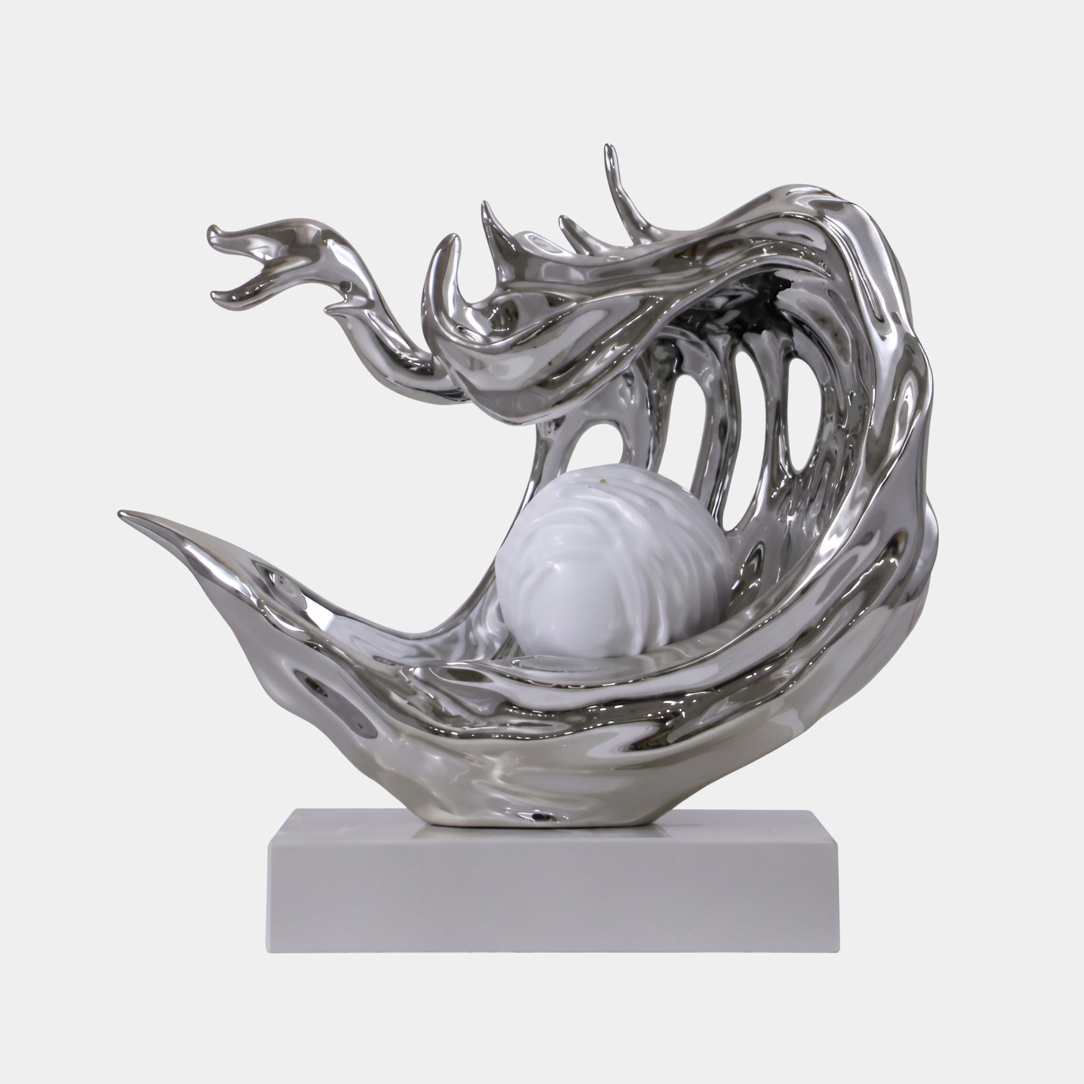 Dunend Silver Fish Sculpture - 45cm