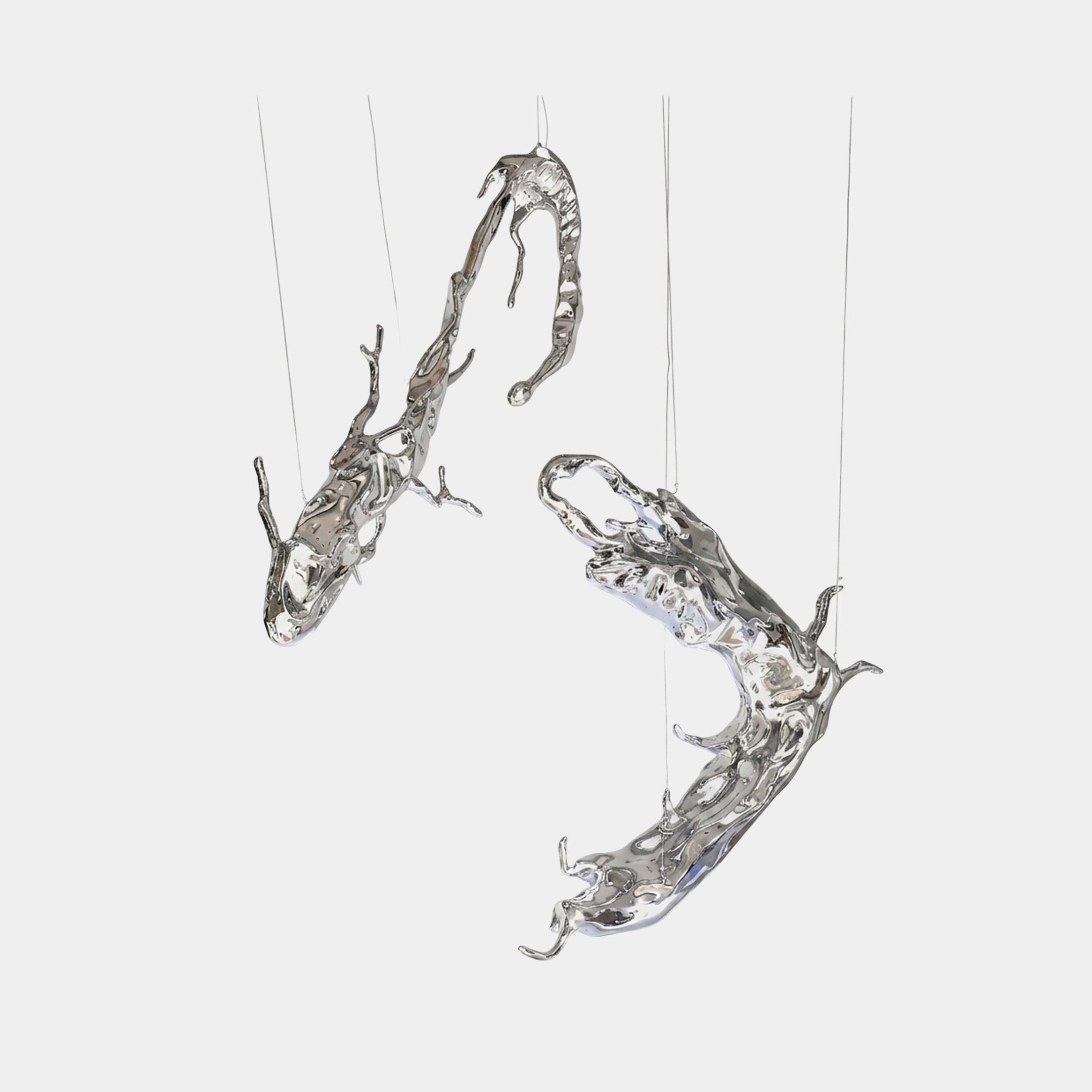 Dunhall Silver Abstract Sculpture - 191cm