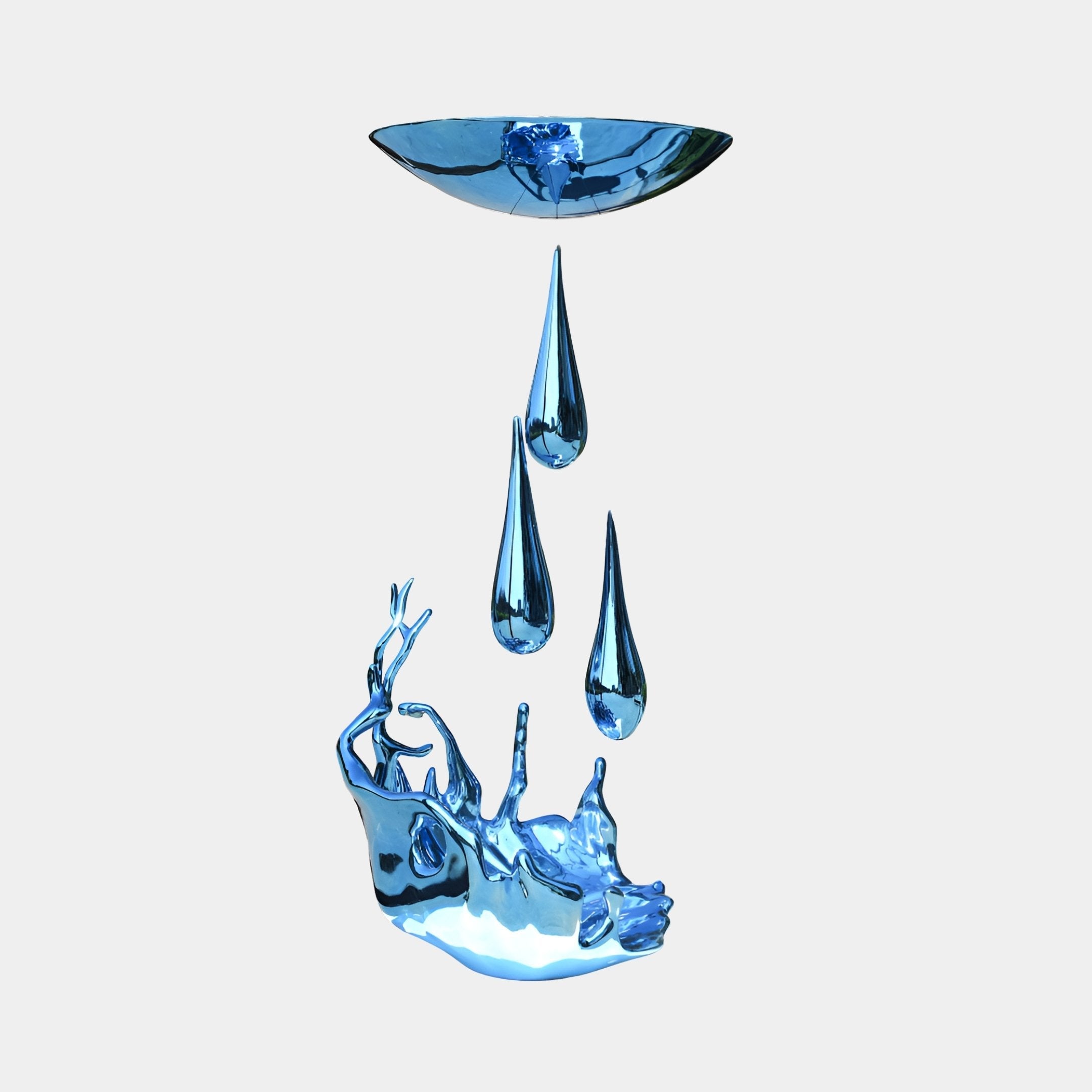 Dunlow Blue & Silver Splash Sculpture - 204cm