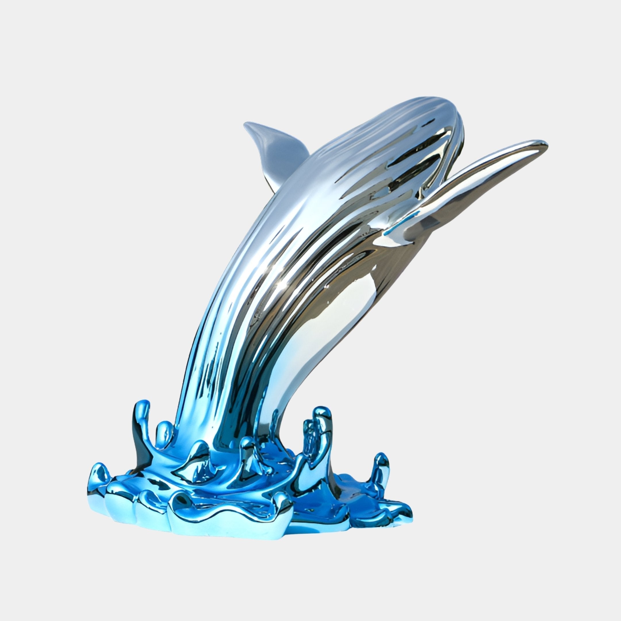 Dunstone Blue & Silver Dolphin Sculpture - 100cm