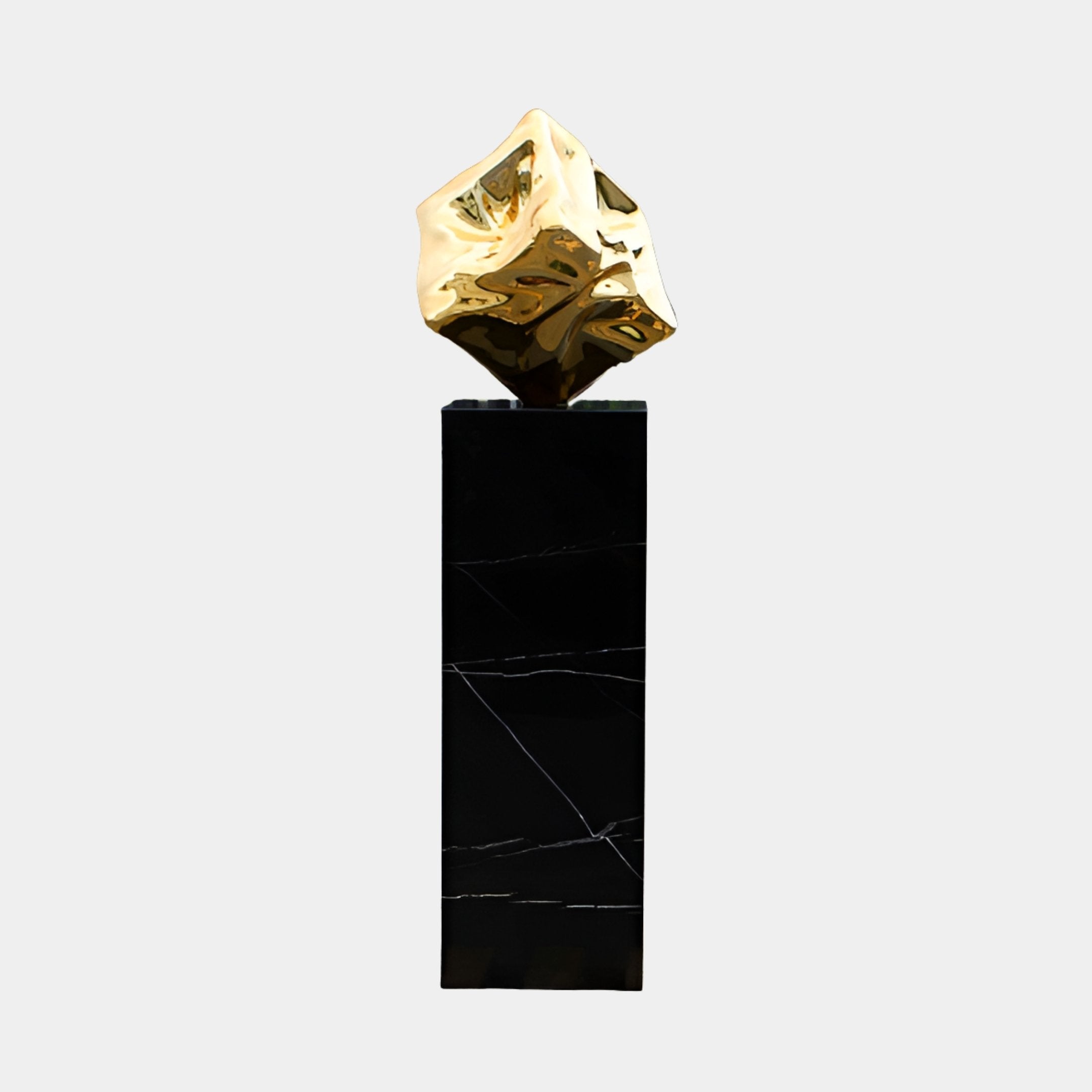 Dunhope Gold & Black Abstract Sculpture - 65cm