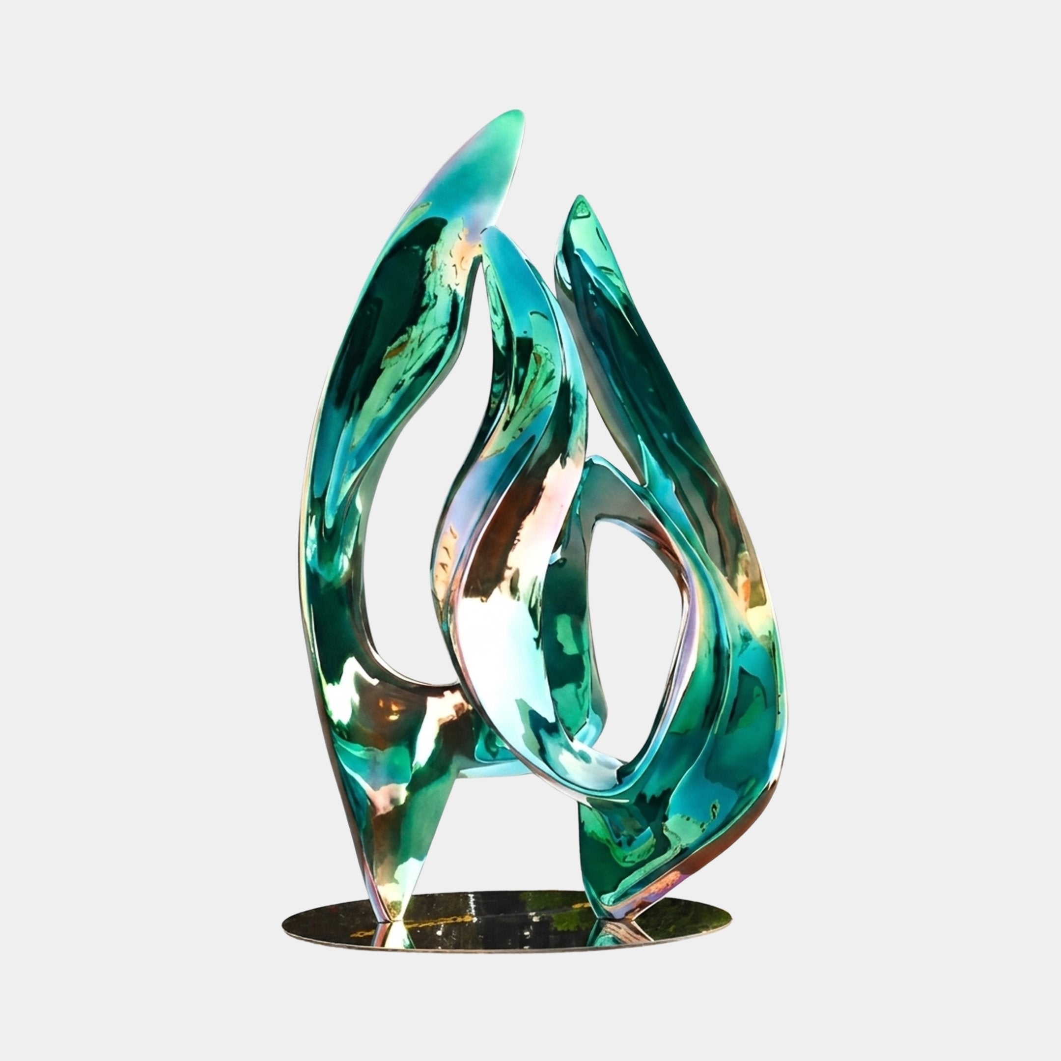 Eldby Green & Gold Abstract Sculpture - 221cm