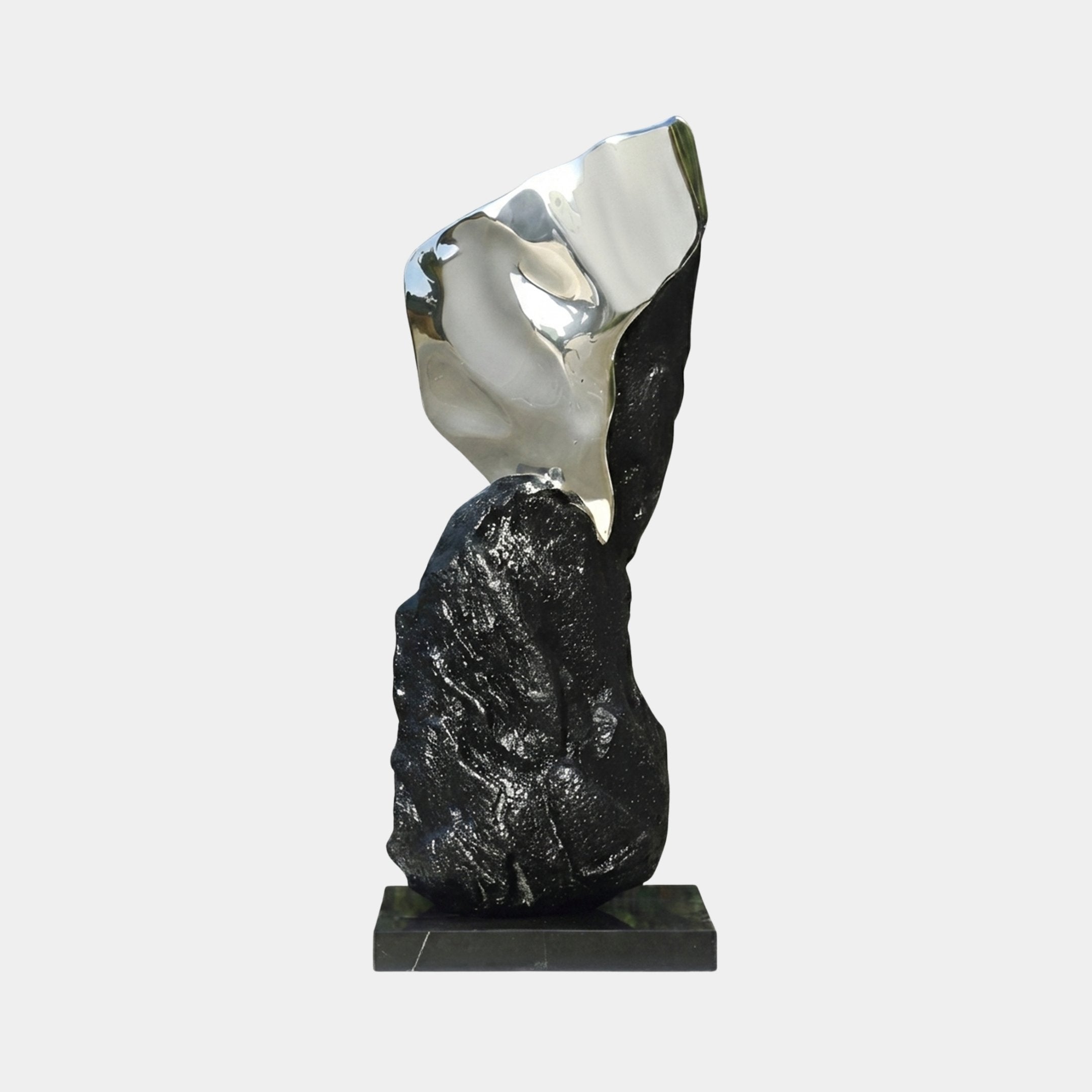 Fenside Silver & Black Abstract Sculpture - 170cm